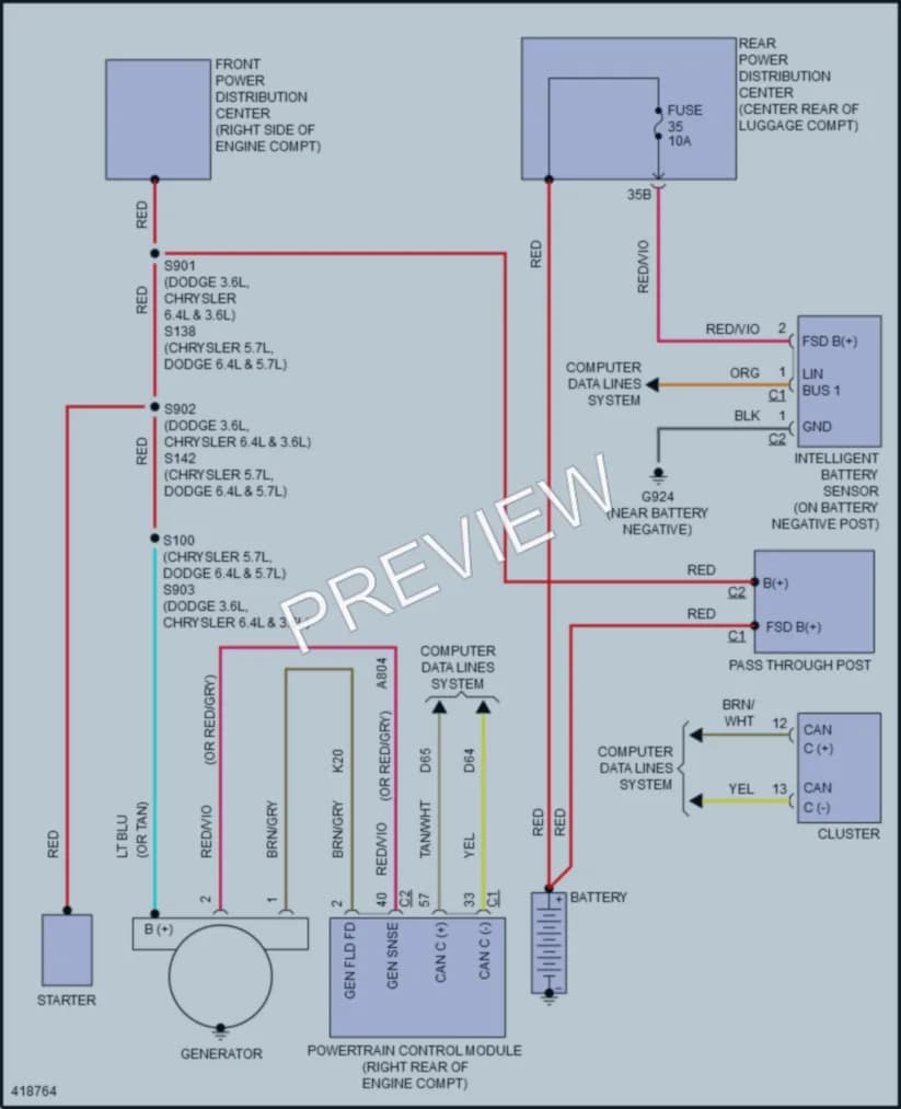 2014 Dodge Charger Starting Charging wiring diagram preview