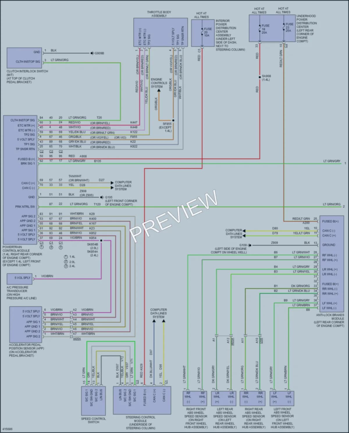 2014 Dodge Dart Cruise Control wiring diagram preview