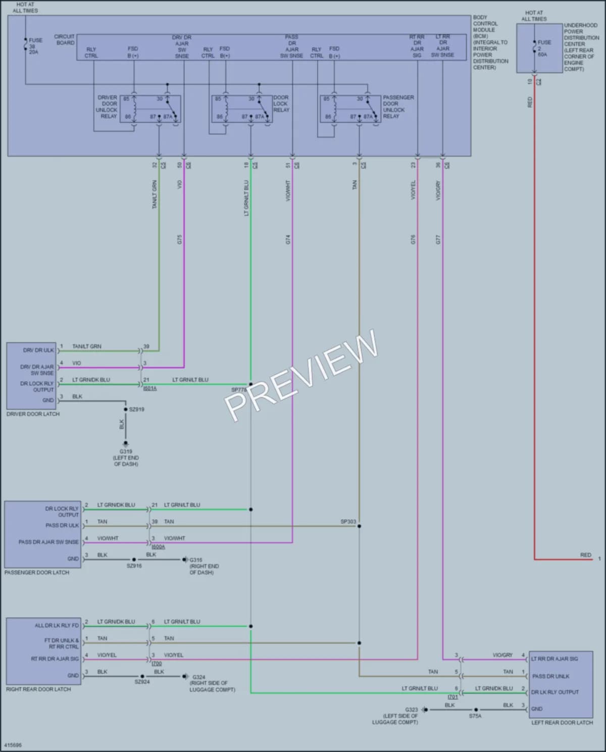 2014 Dodge Dart Power Door Locks wiring diagram preview