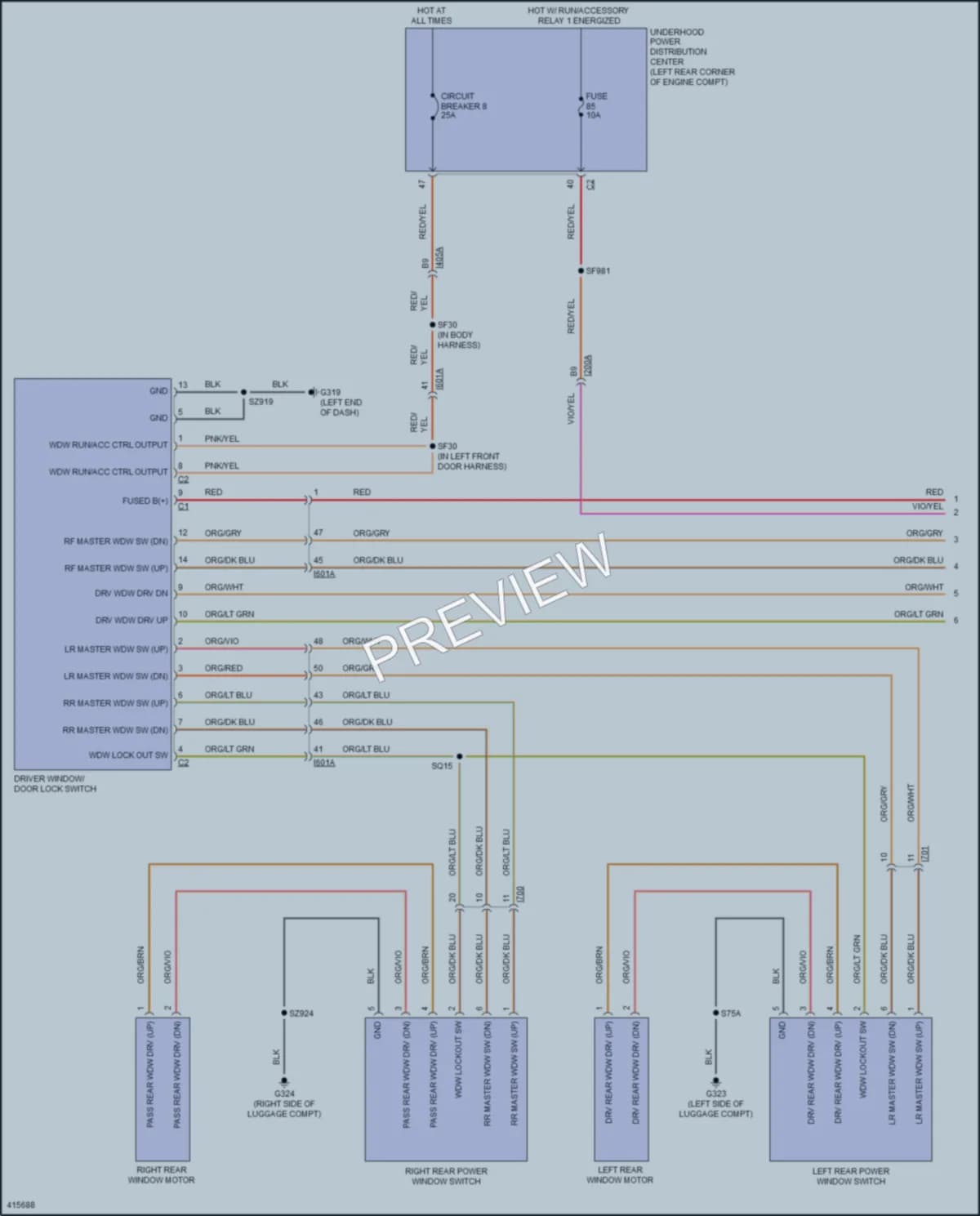 2014 Dodge Dart Power Windows wiring diagram preview