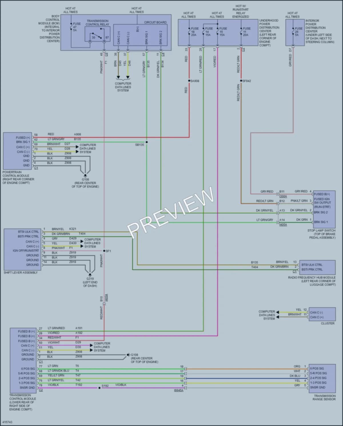 2014 Dodge Dart Shift Interlock wiring diagram preview