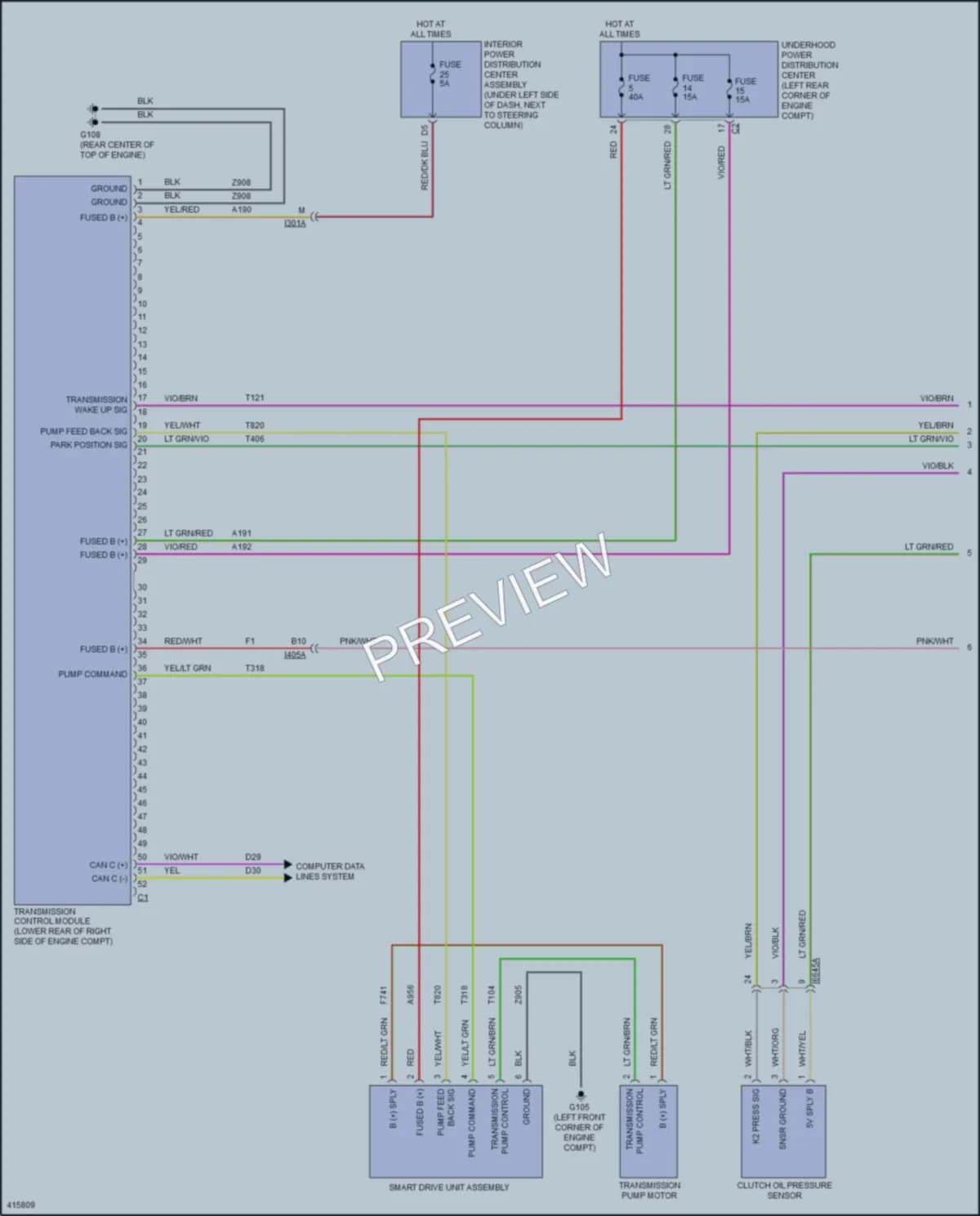 2014 Dodge Dart Transmission wiring diagram preview