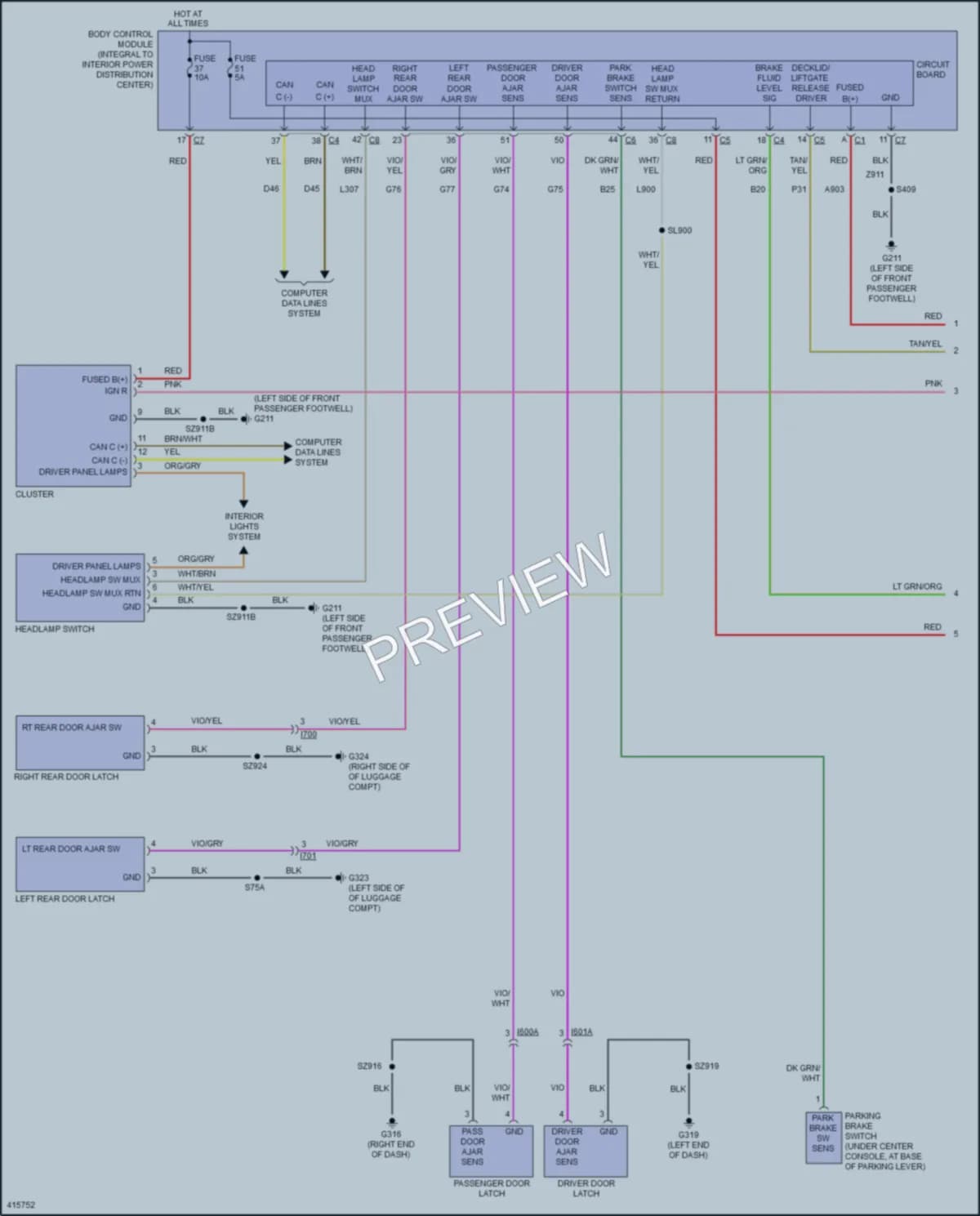 2014 Dodge Dart Warning Systems wiring diagram preview
