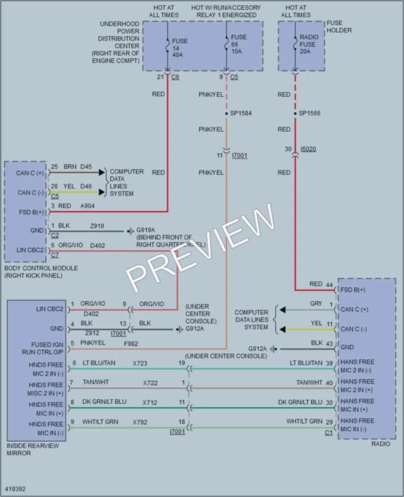 2014 Dodge Durango Power Mirrors wiring diagram preview