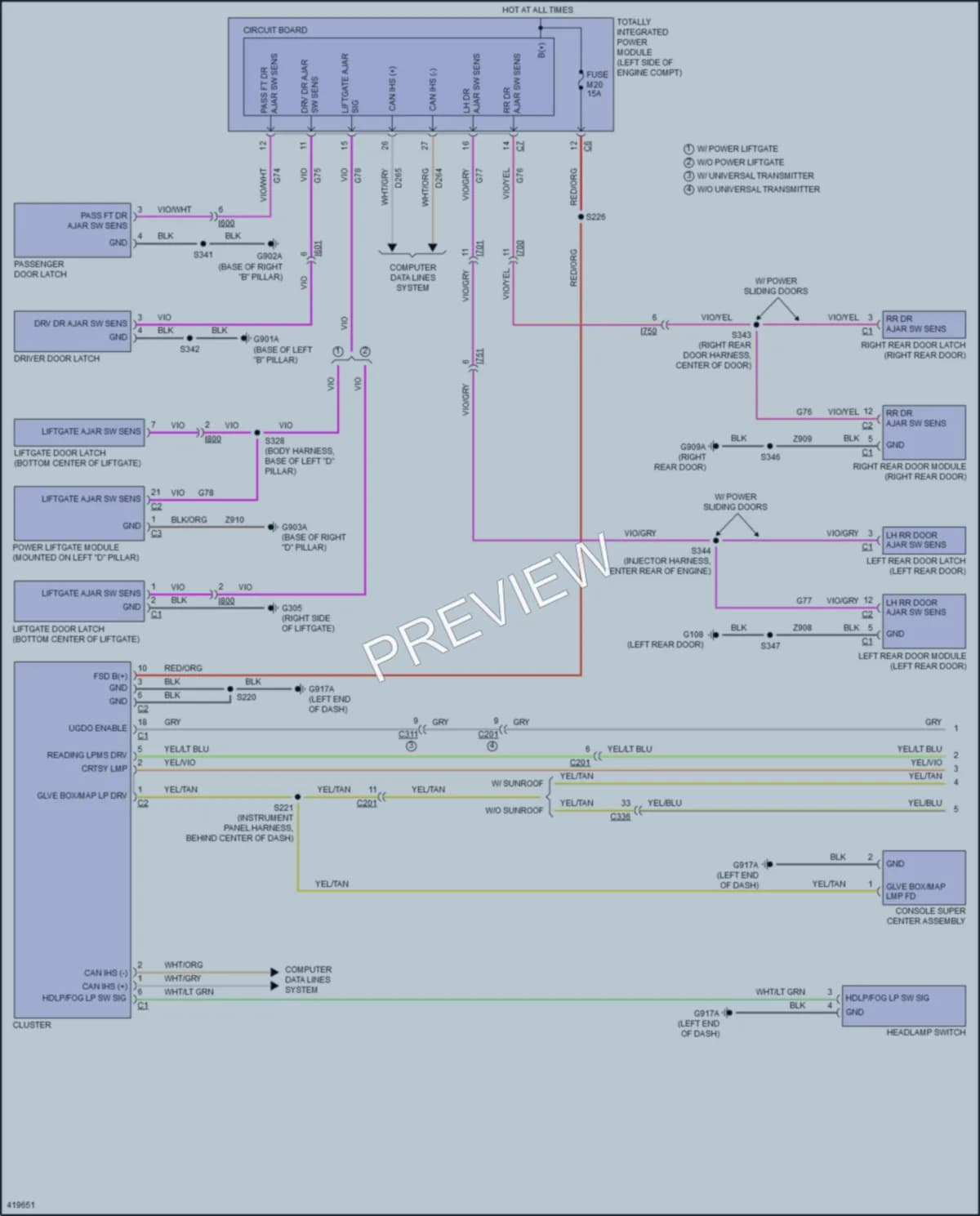 2014 Dodge GrandCaravan Interior Lights wiring diagram preview