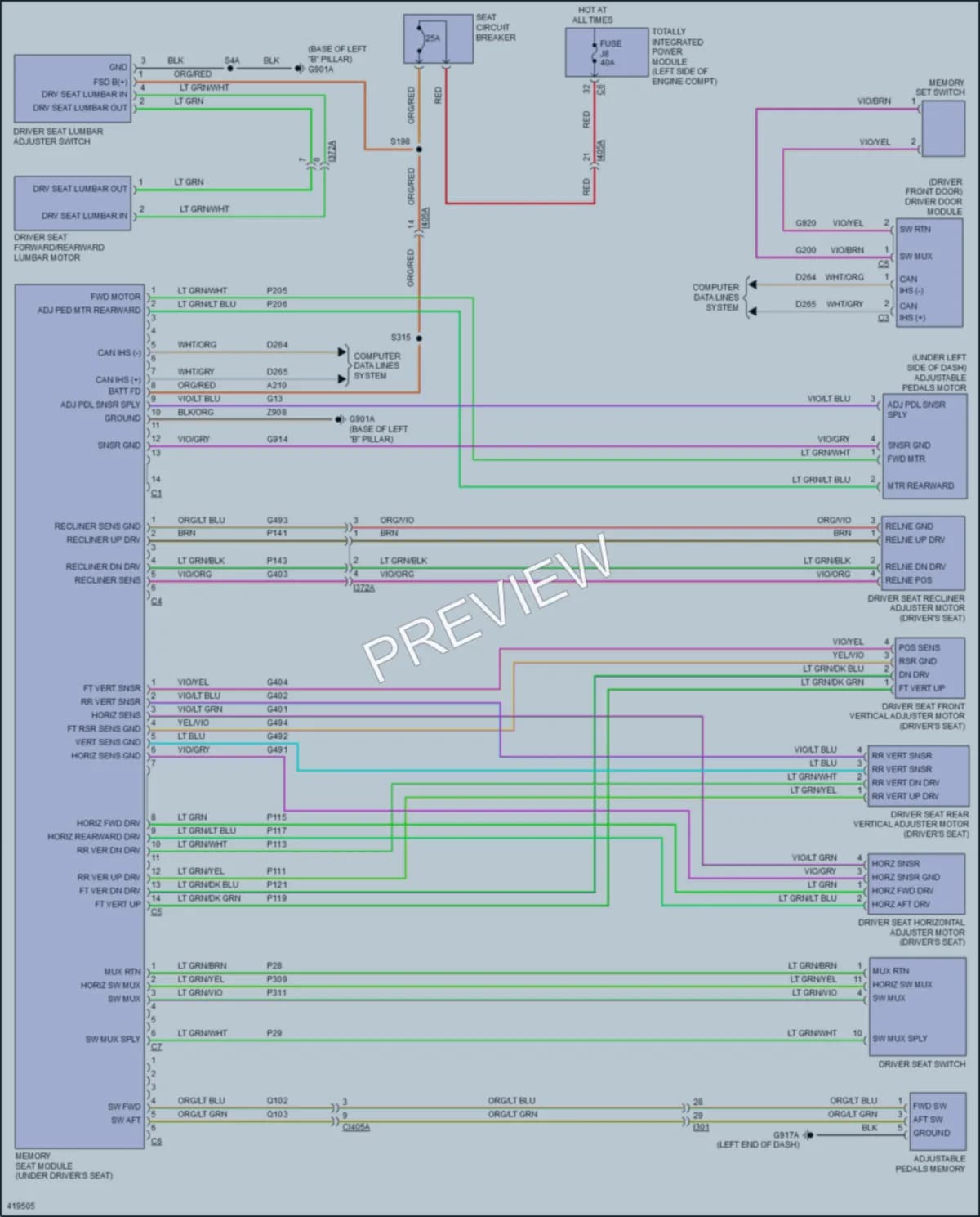2014 Dodge GrandCaravan Memory Systems wiring diagram preview