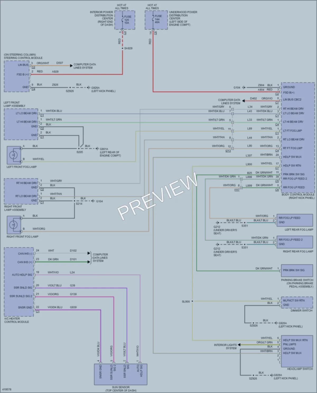 2014 Dodge Journey Headlights wiring diagram preview