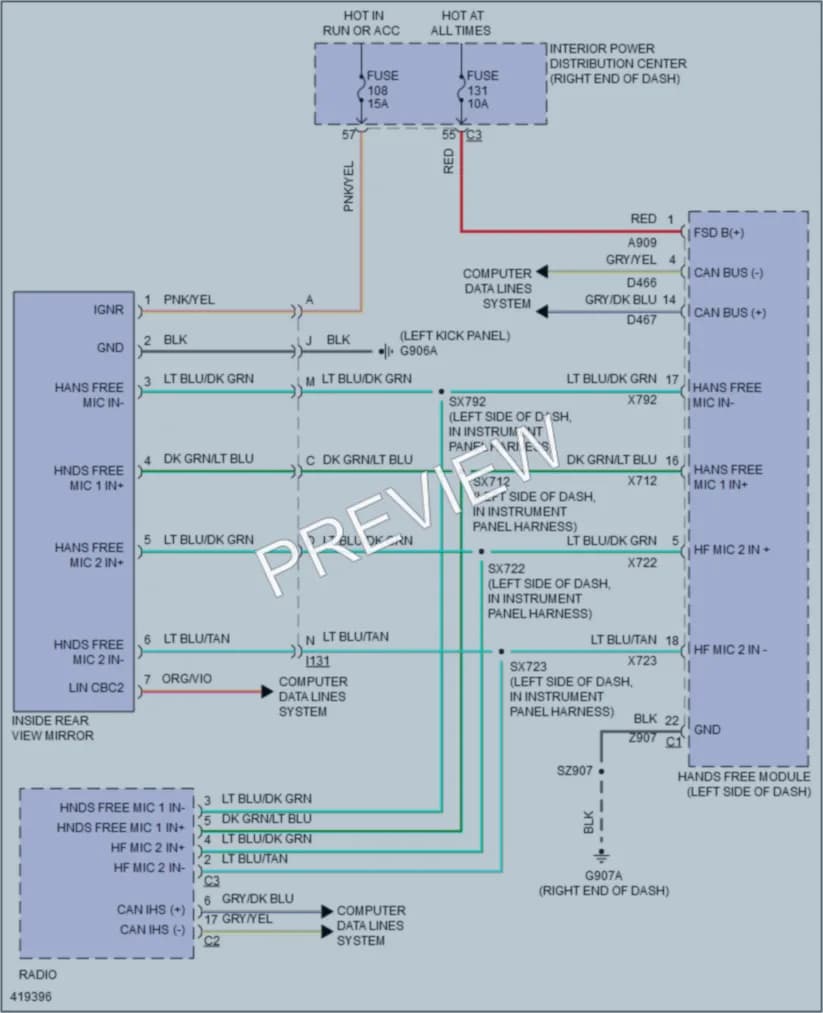 2014 Dodge Journey Power Mirrors wiring diagram preview