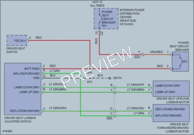 2014 Dodge Journey Power Seats wiring diagram preview