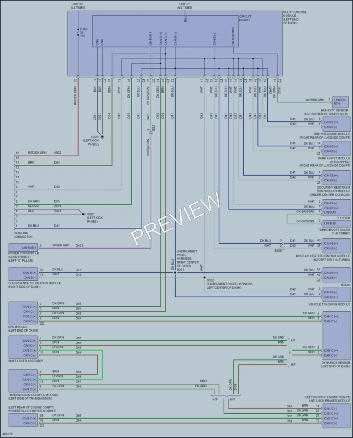 2014 Fiat 500 Computer Data Lines wiring diagram preview