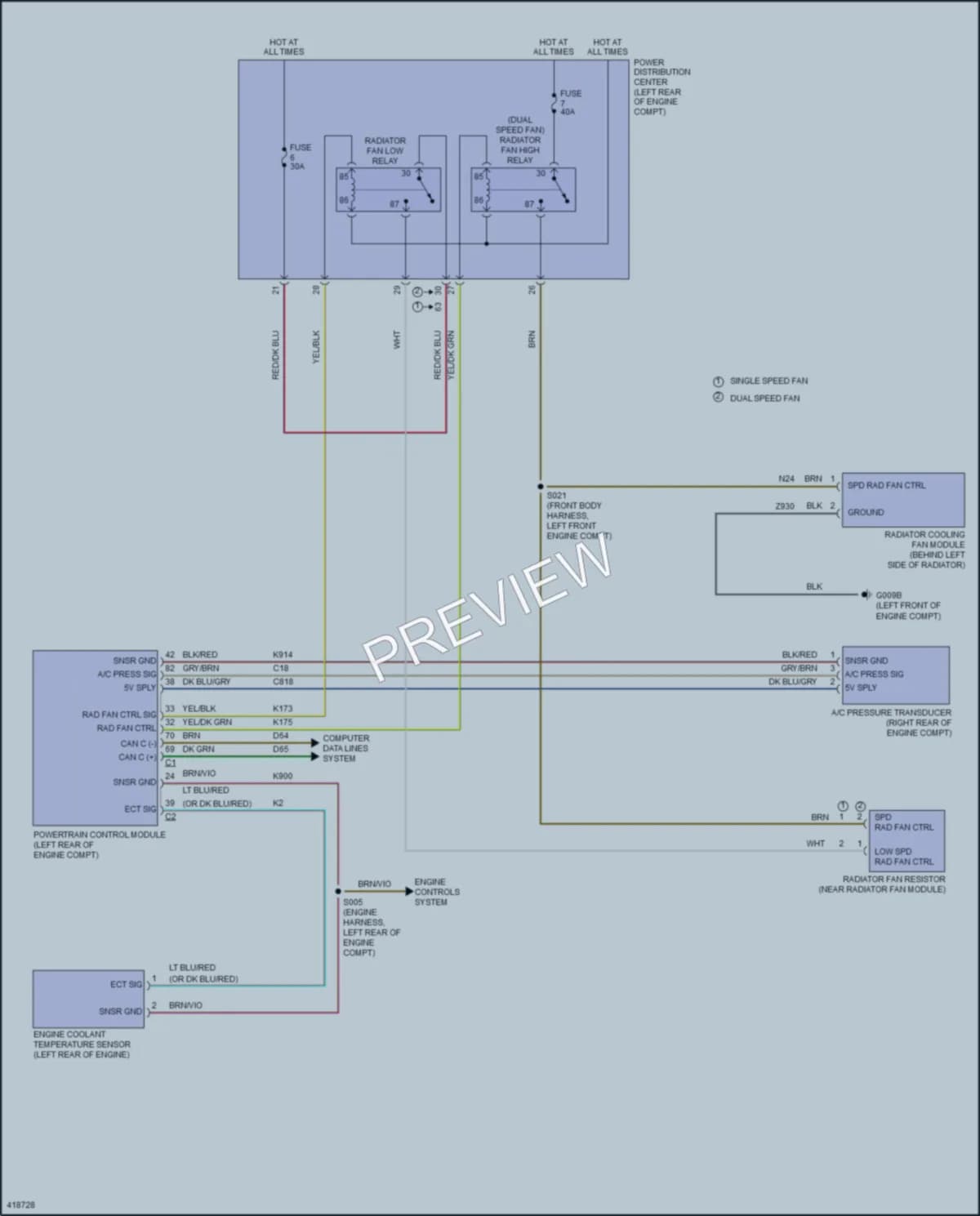 2014 Fiat 500 Cooling Fan wiring diagram preview