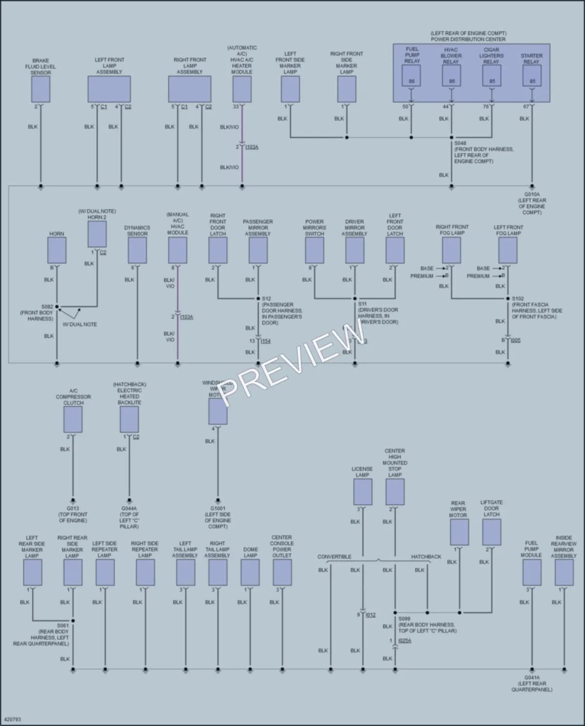 2014 Fiat 500 Ground Distribution wiring diagram preview