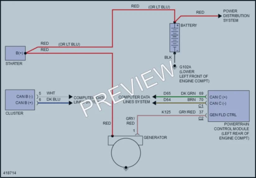 2014 Fiat 500 Starting Charging wiring diagram preview