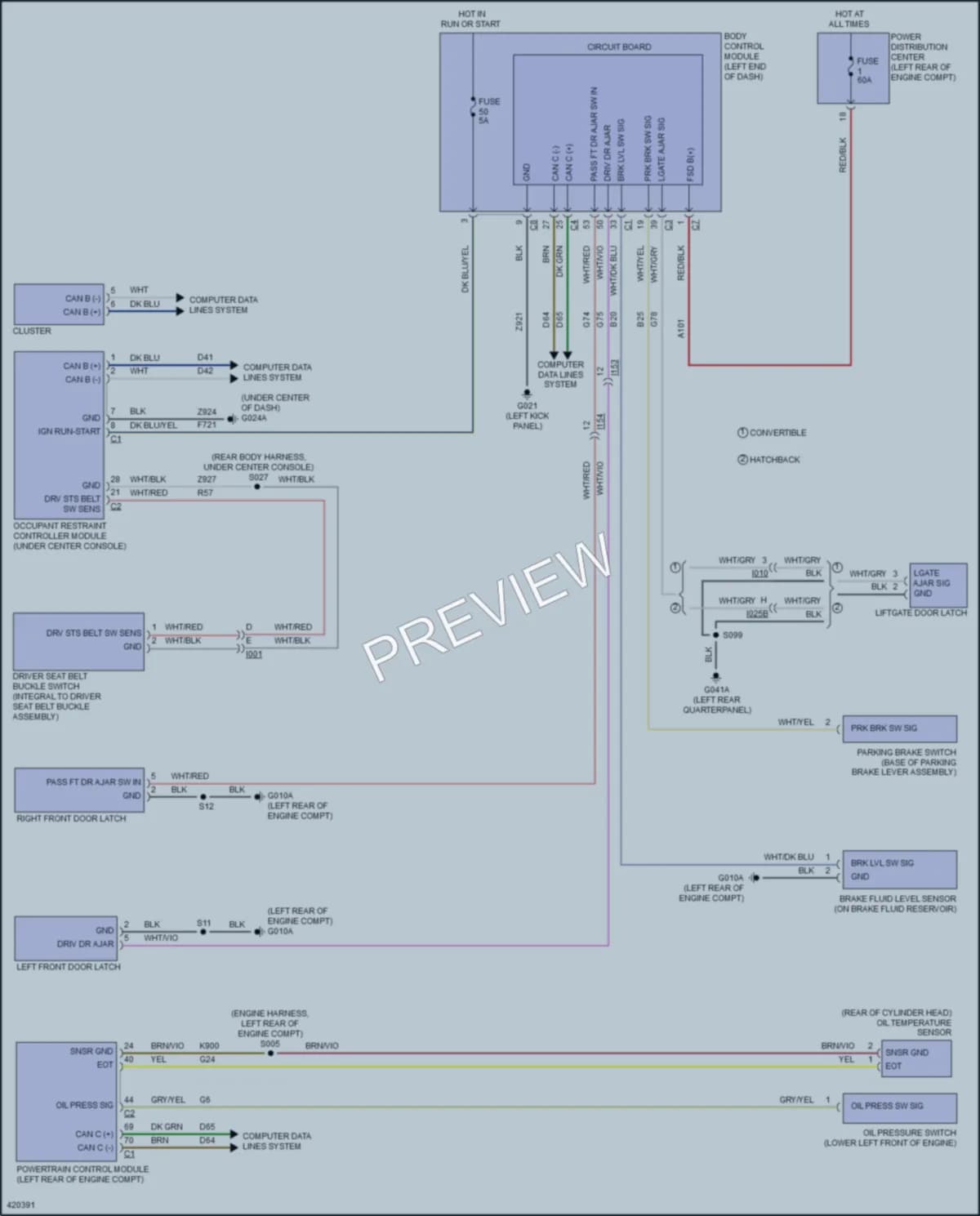 2014 Fiat 500 Warning Systems wiring diagram preview
