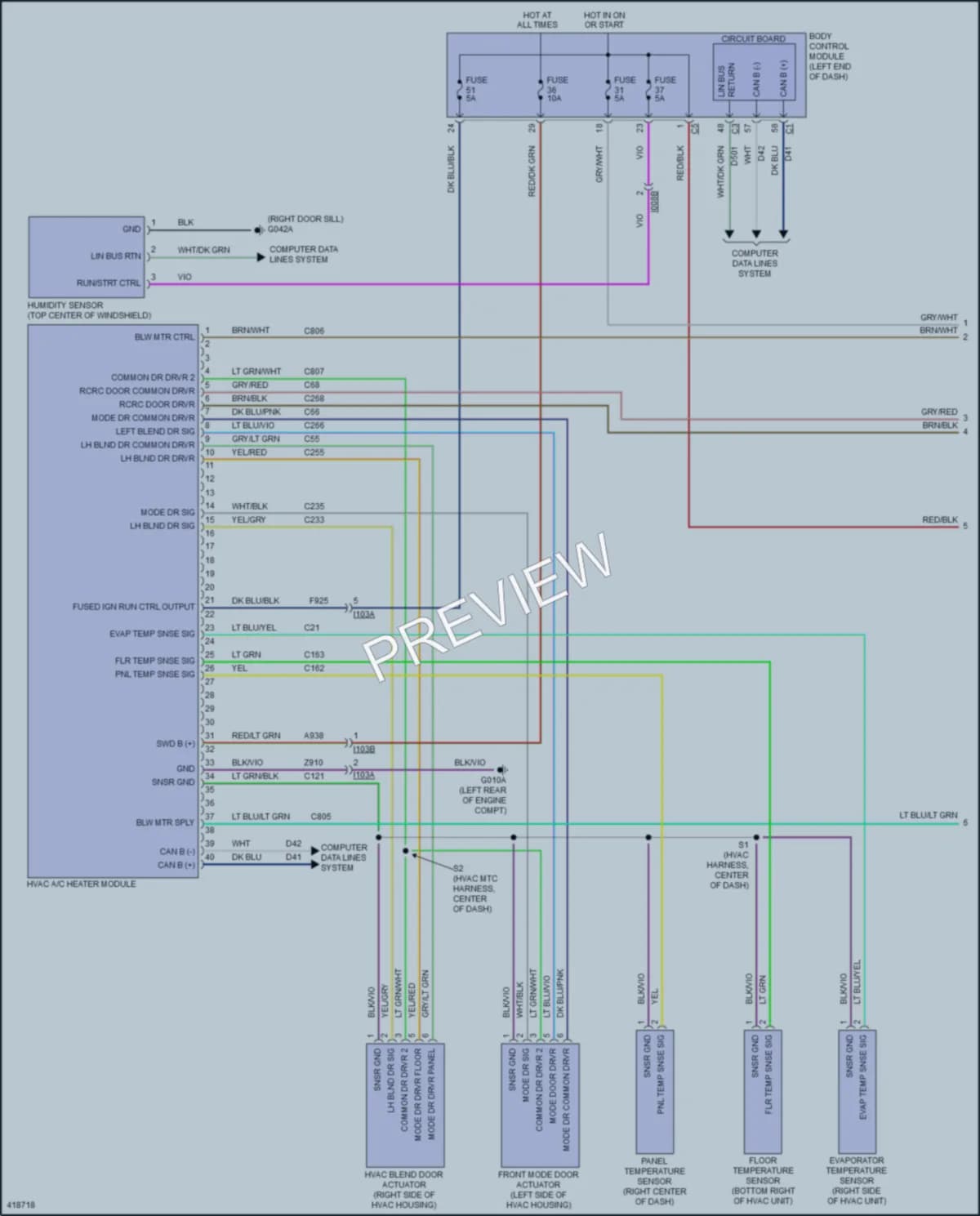 2014 Fiat 500C Air Conditioning wiring diagram preview