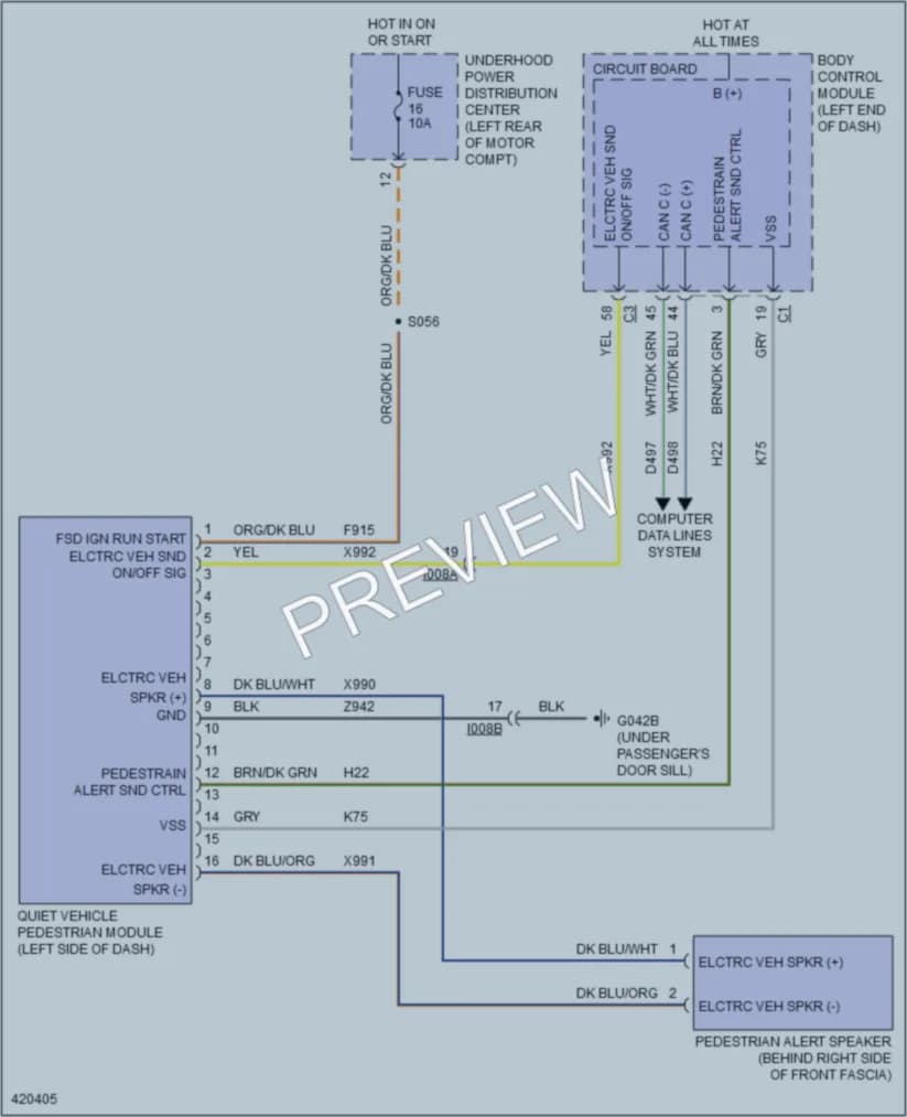 2014 Fiat 500e Active Bodyworks wiring diagram preview