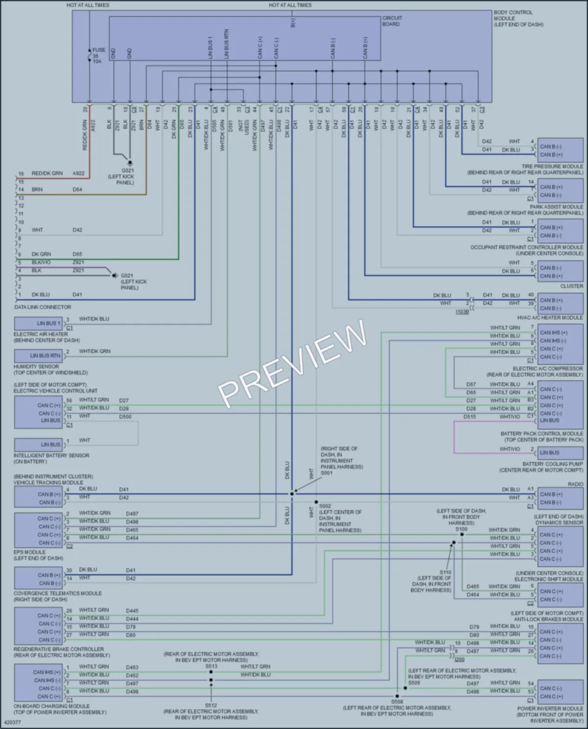 2014 Fiat 500e Computer Data Lines wiring diagram preview