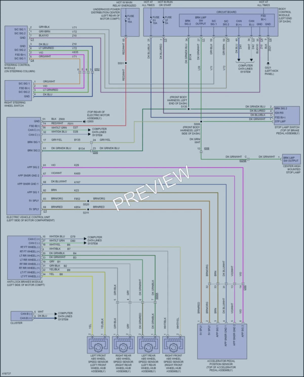 2014 Fiat 500e Cruise Control wiring diagram preview