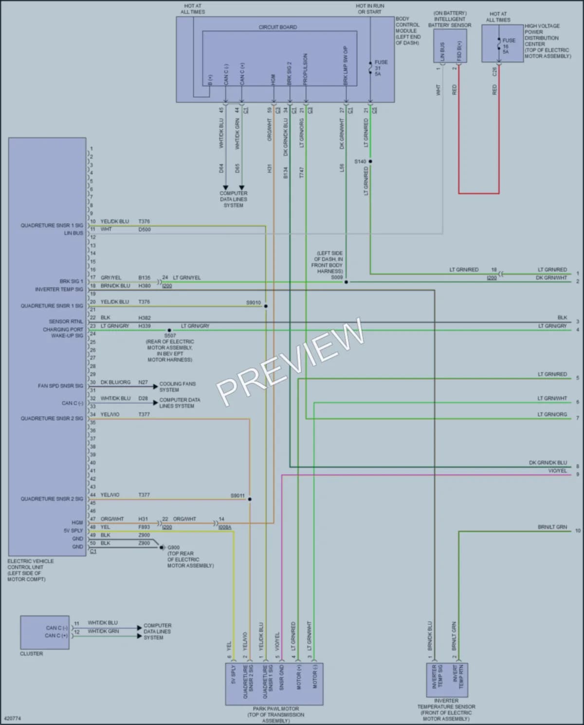2014 Fiat 500e Engine Performance wiring diagram preview