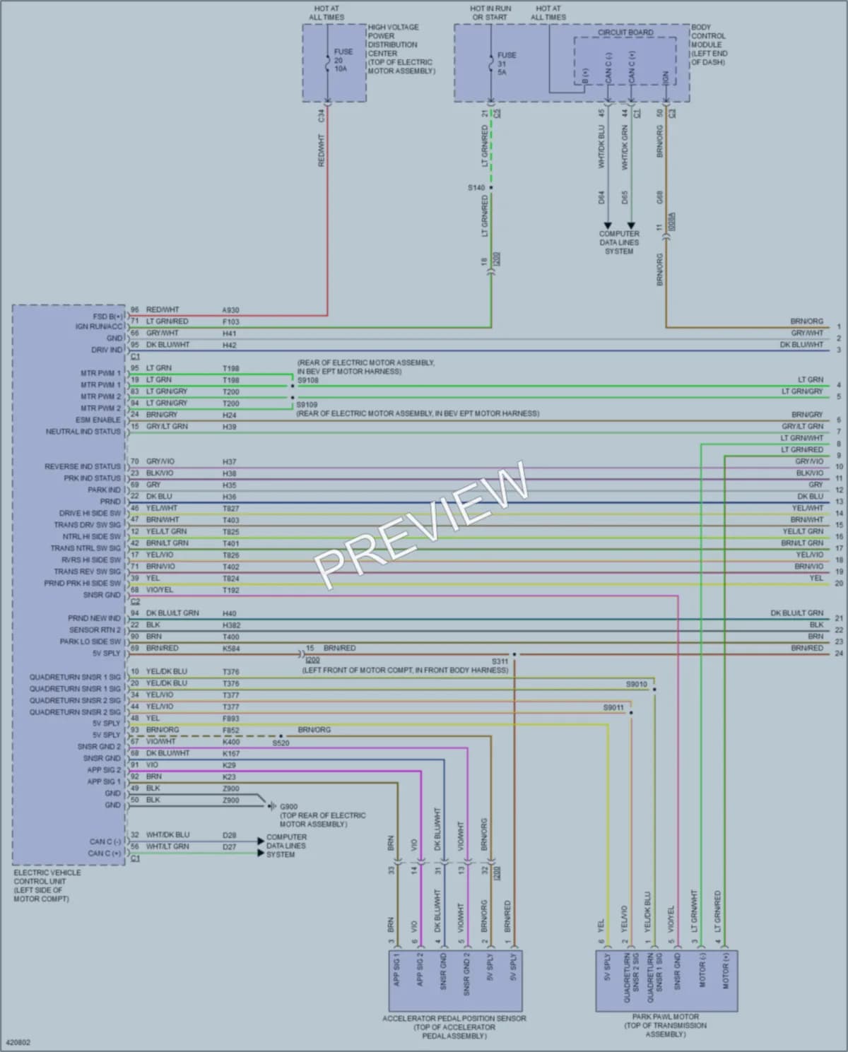 2014 Fiat 500e Transmission wiring diagram preview