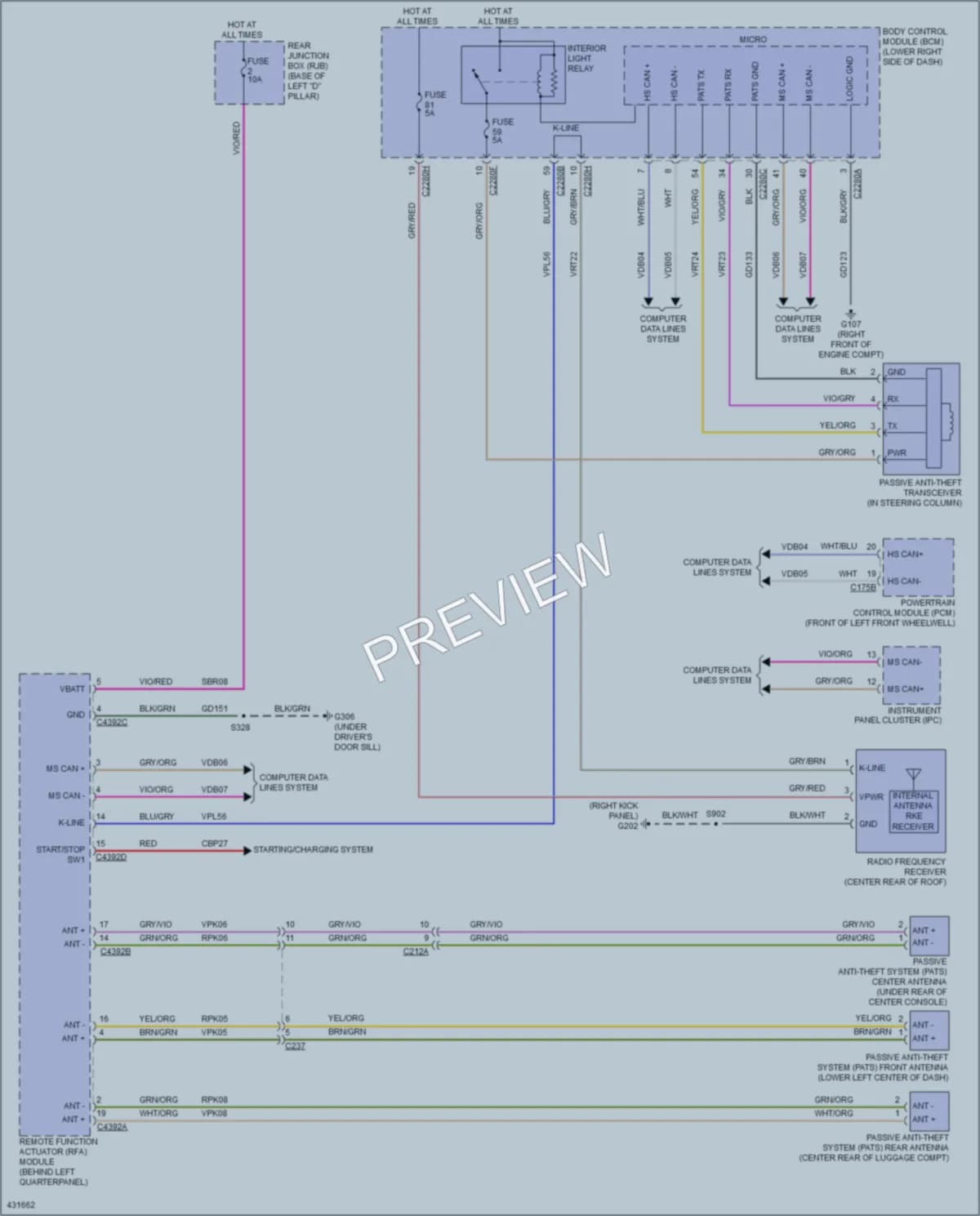 2014 Ford CMaxEnergi Anti Theft wiring diagram preview