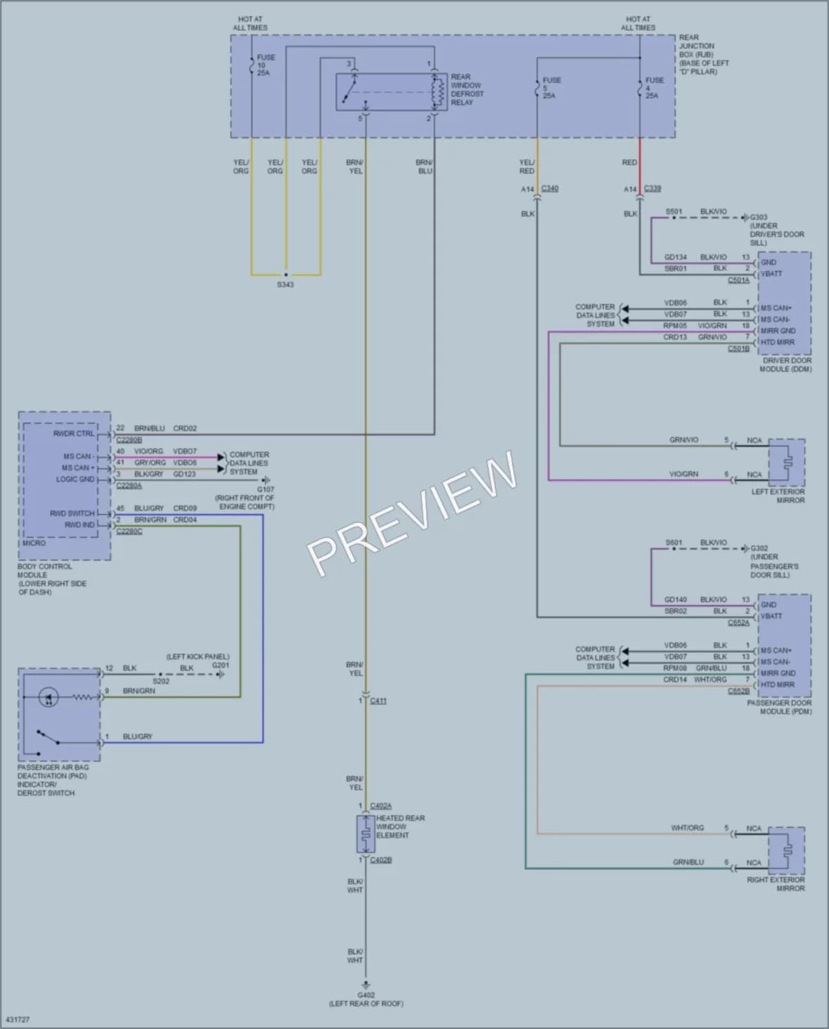 2014 Ford CMaxEnergi Defoggers wiring diagram preview