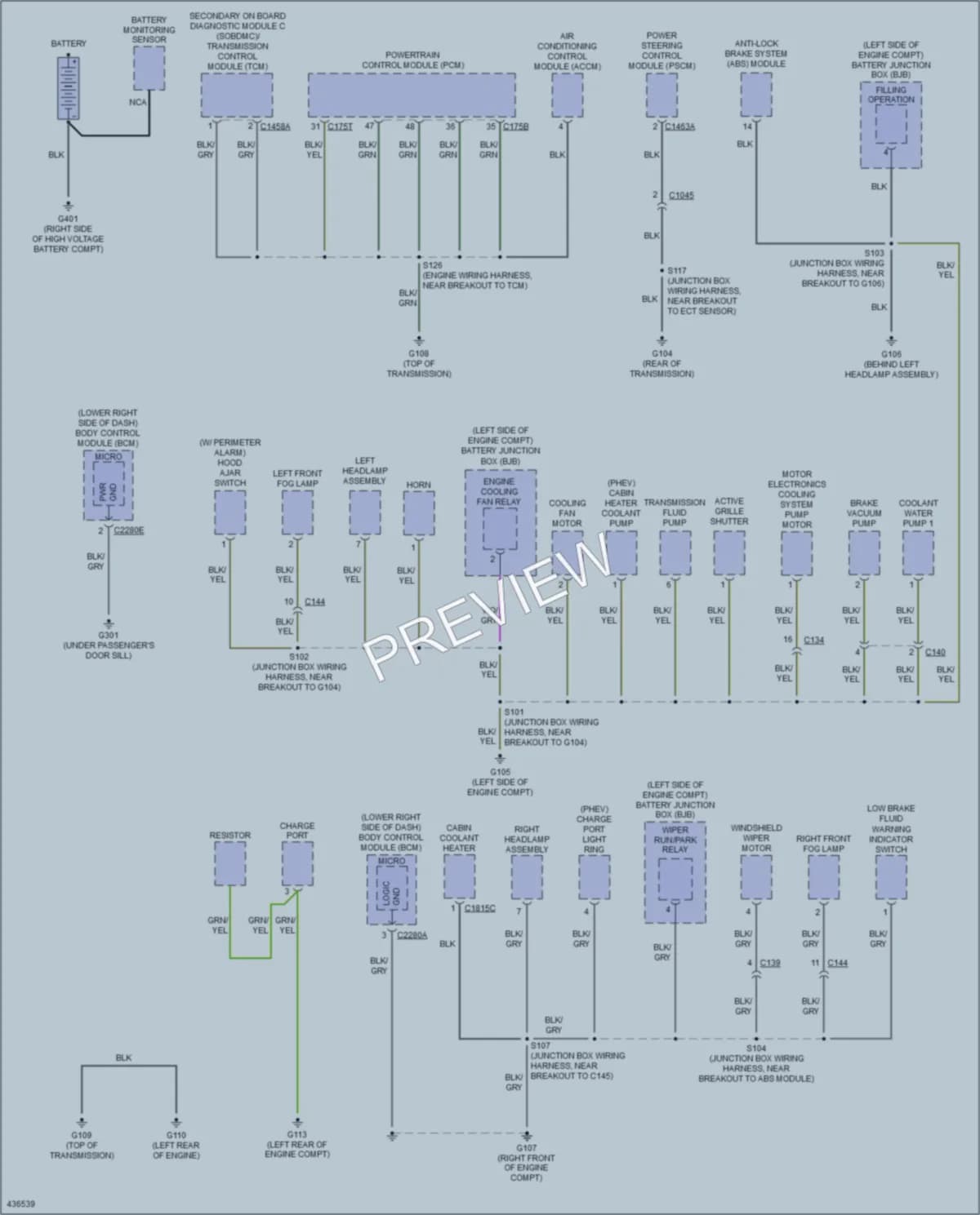 2014 Ford CMaxEnergi Ground Distribution wiring diagram preview