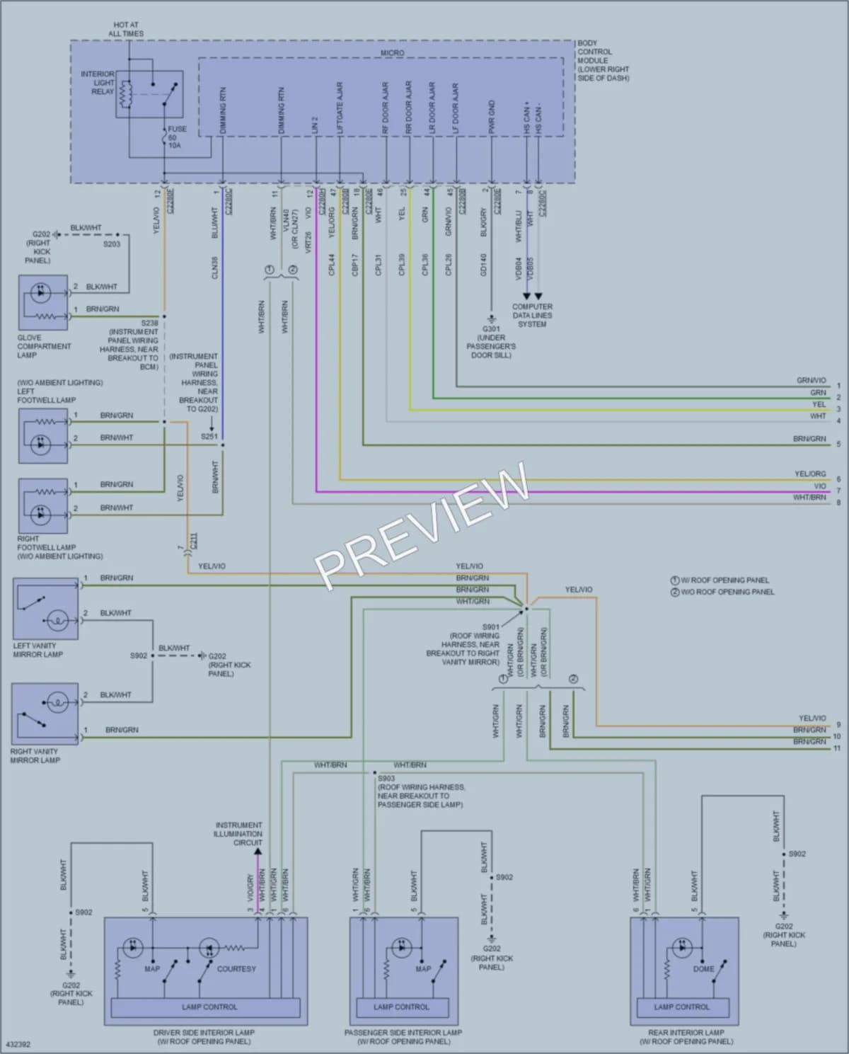 2014 Ford CMaxEnergi Interior Lights wiring diagram preview