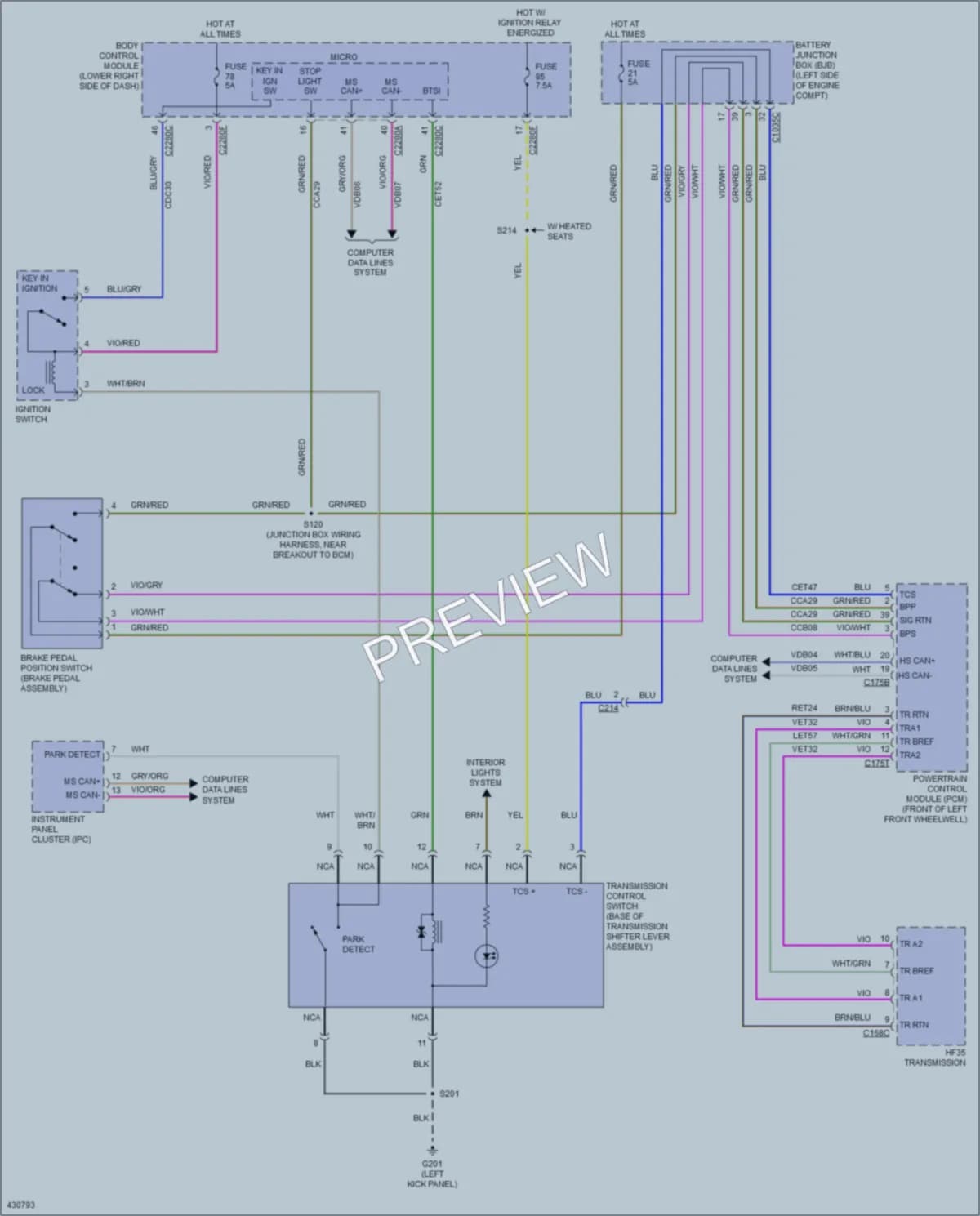 2014 Ford CMaxEnergi Shift Interlock wiring diagram preview