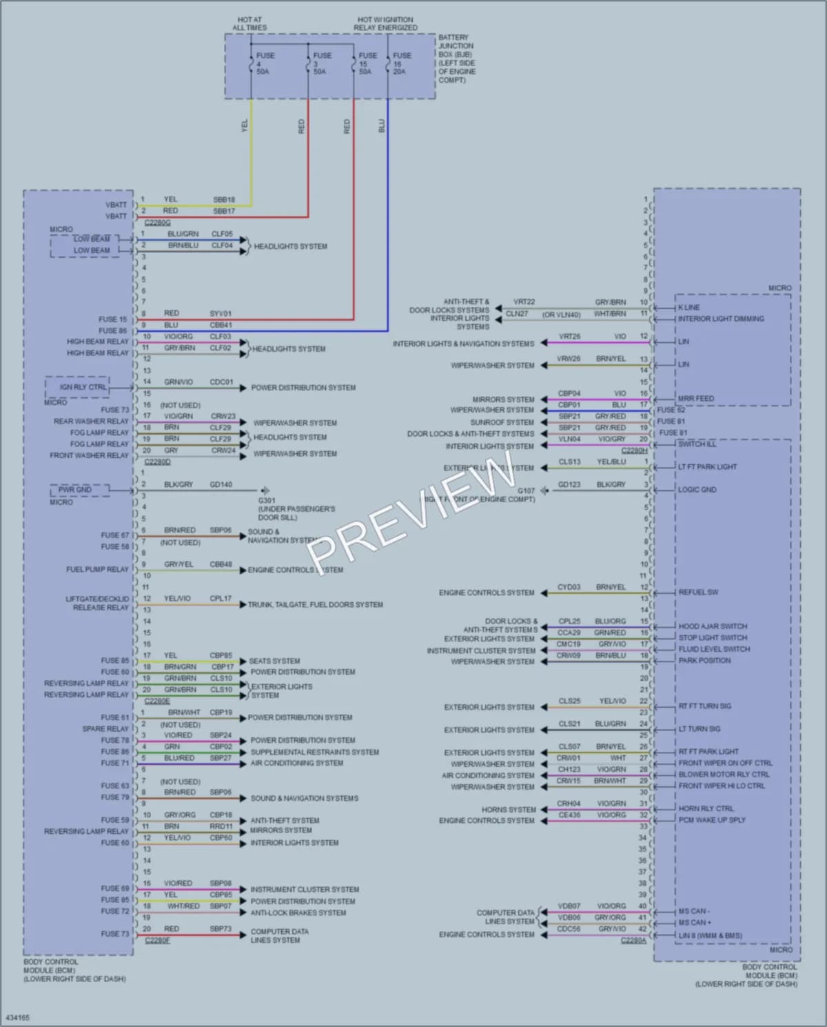 2014 Ford CMaxHybrid Body Control Modules wiring diagram preview