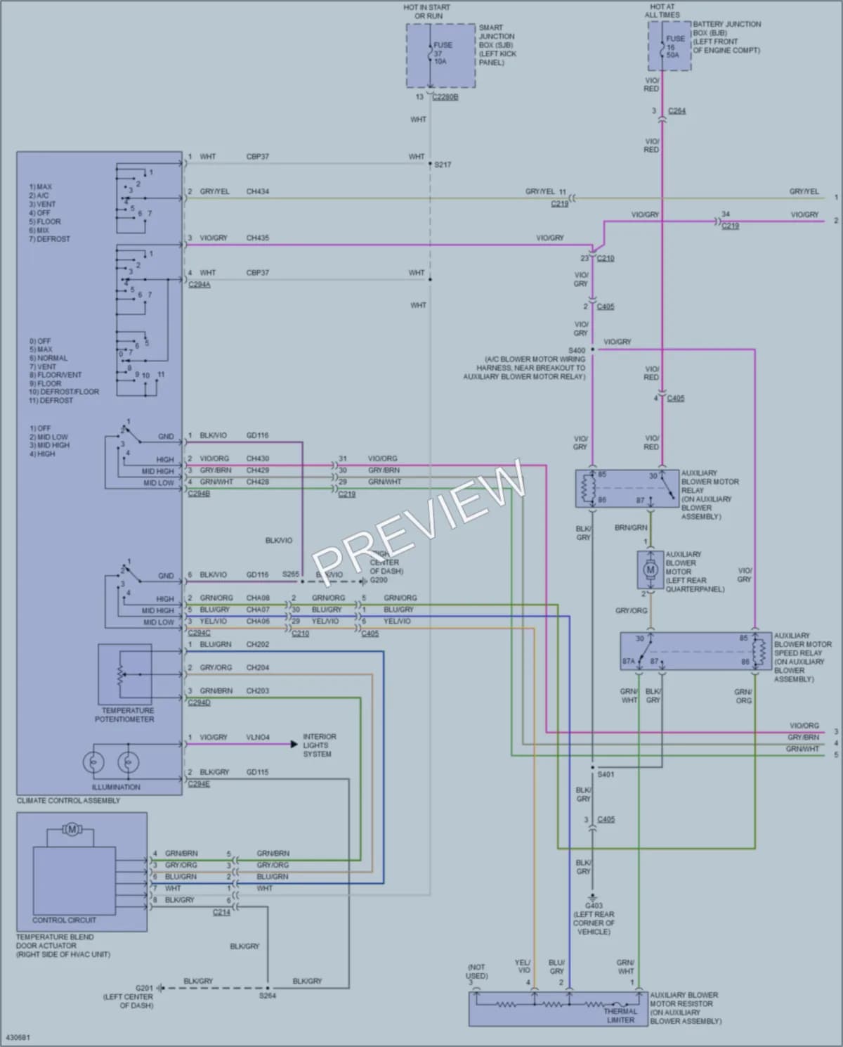 2014 Ford E150ClubWagon Air Conditioning wiring diagram preview