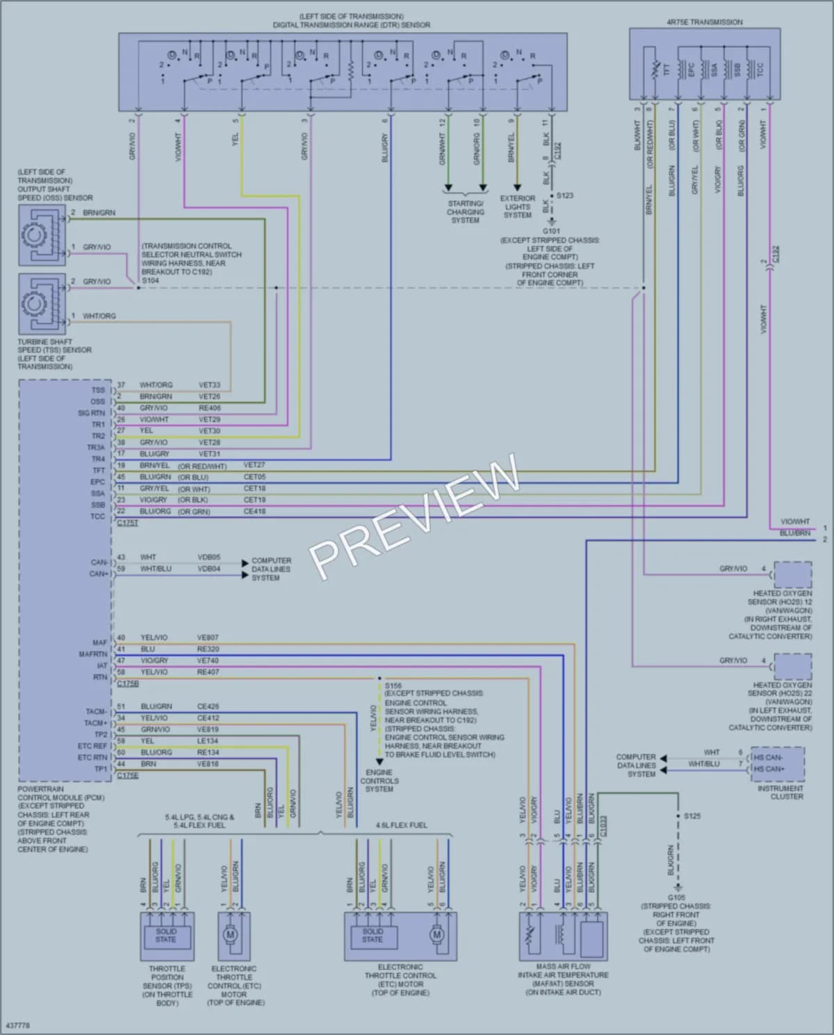 2014 Ford E150ClubWagon Transmission wiring diagram preview