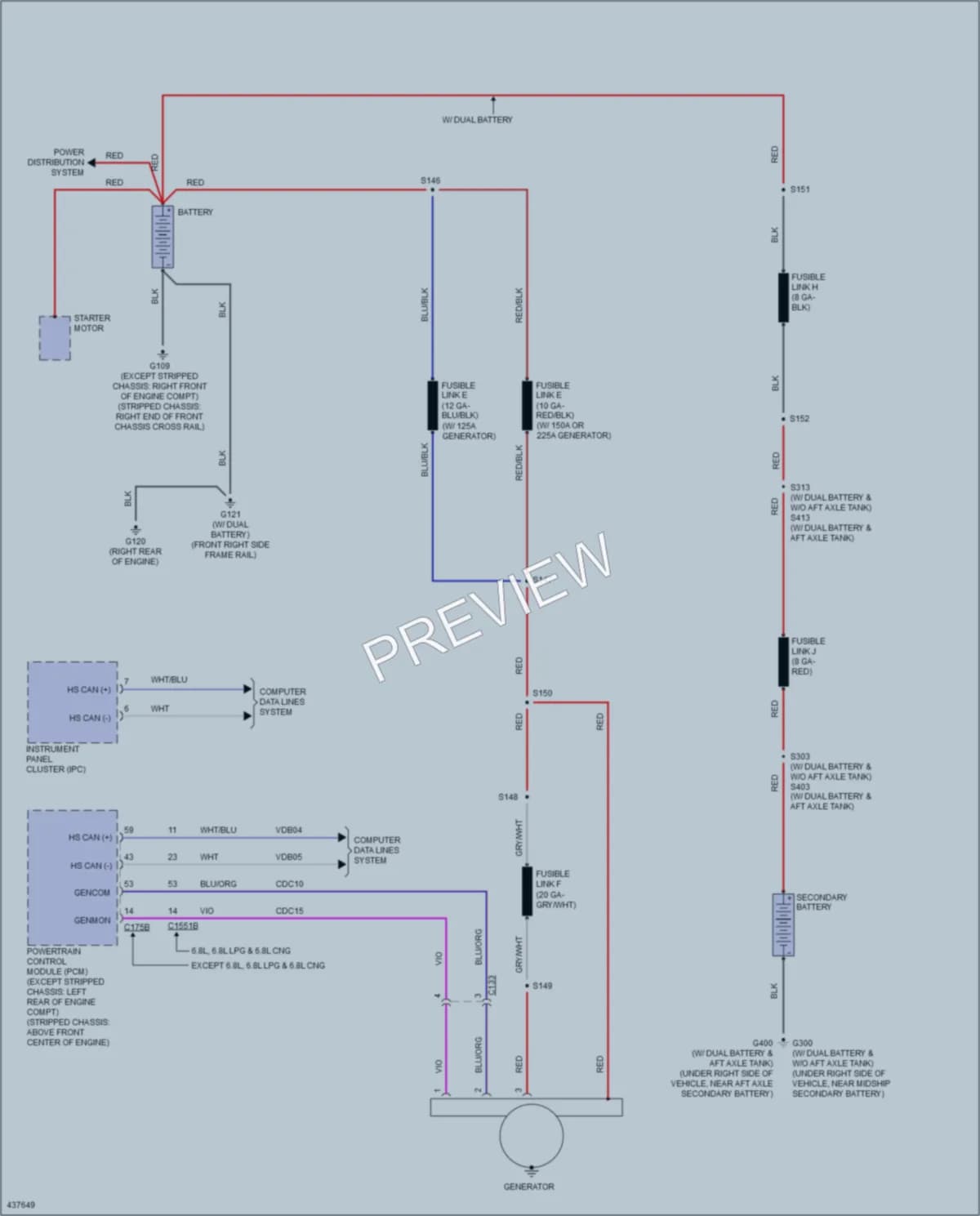 2014 Ford E150Econoline Starting Charging wiring diagram preview