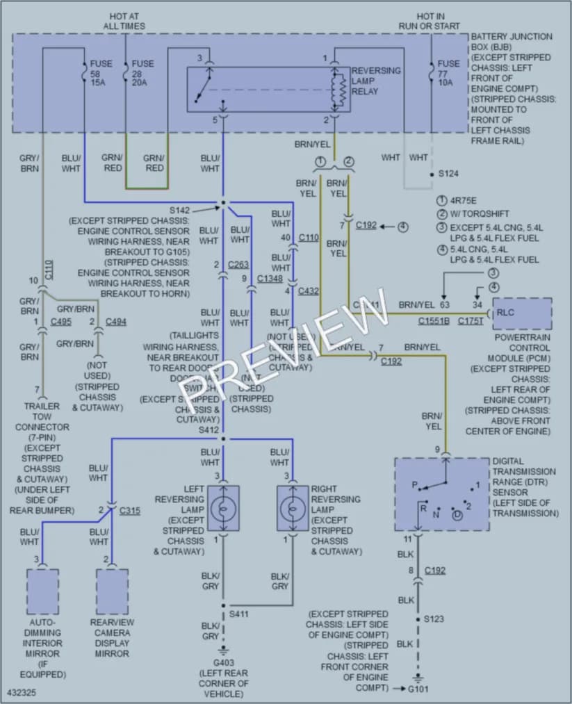 2014 Ford E250Econoline Exterior Lights wiring diagram preview