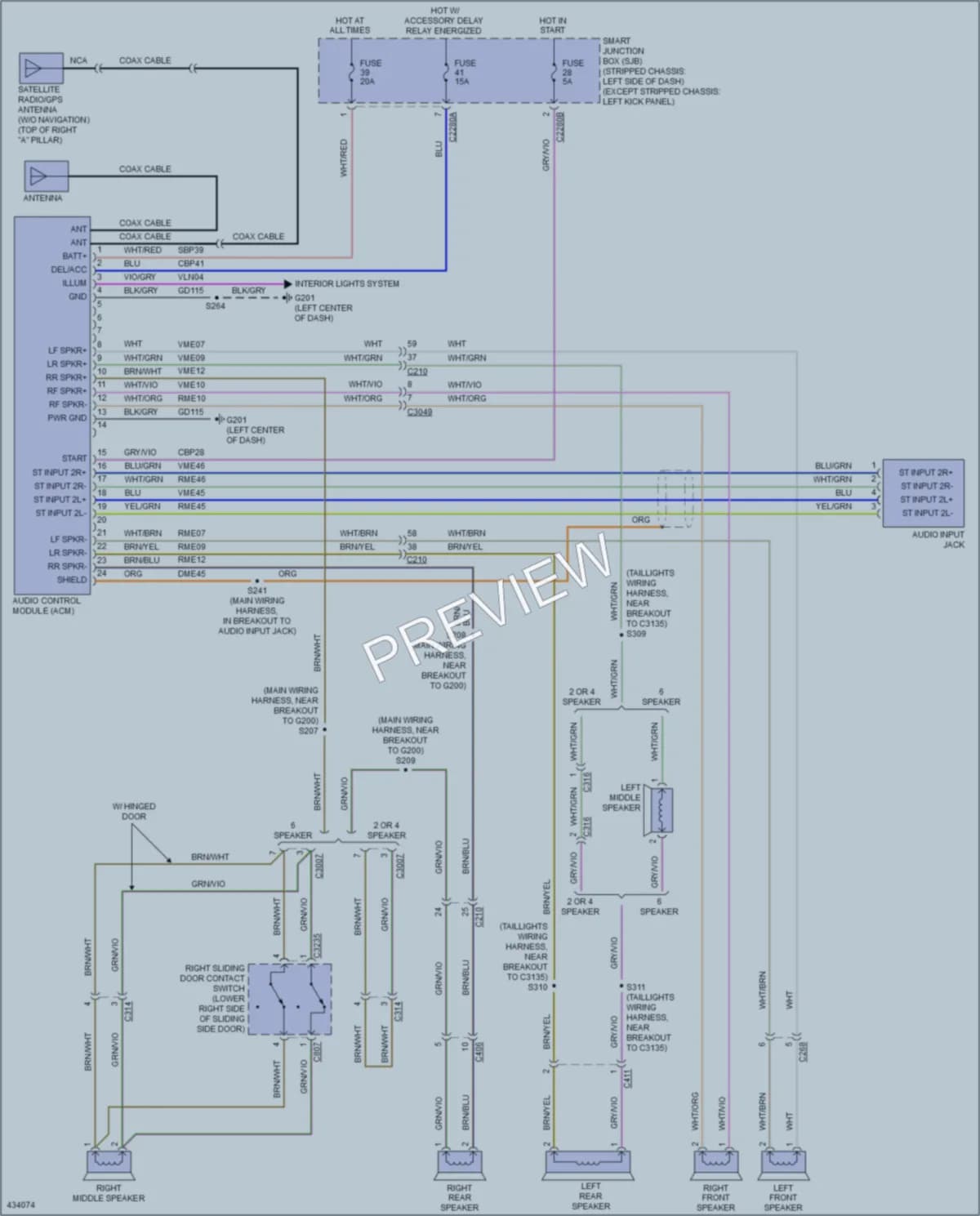 2014 Ford E250Econoline Radio wiring diagram preview