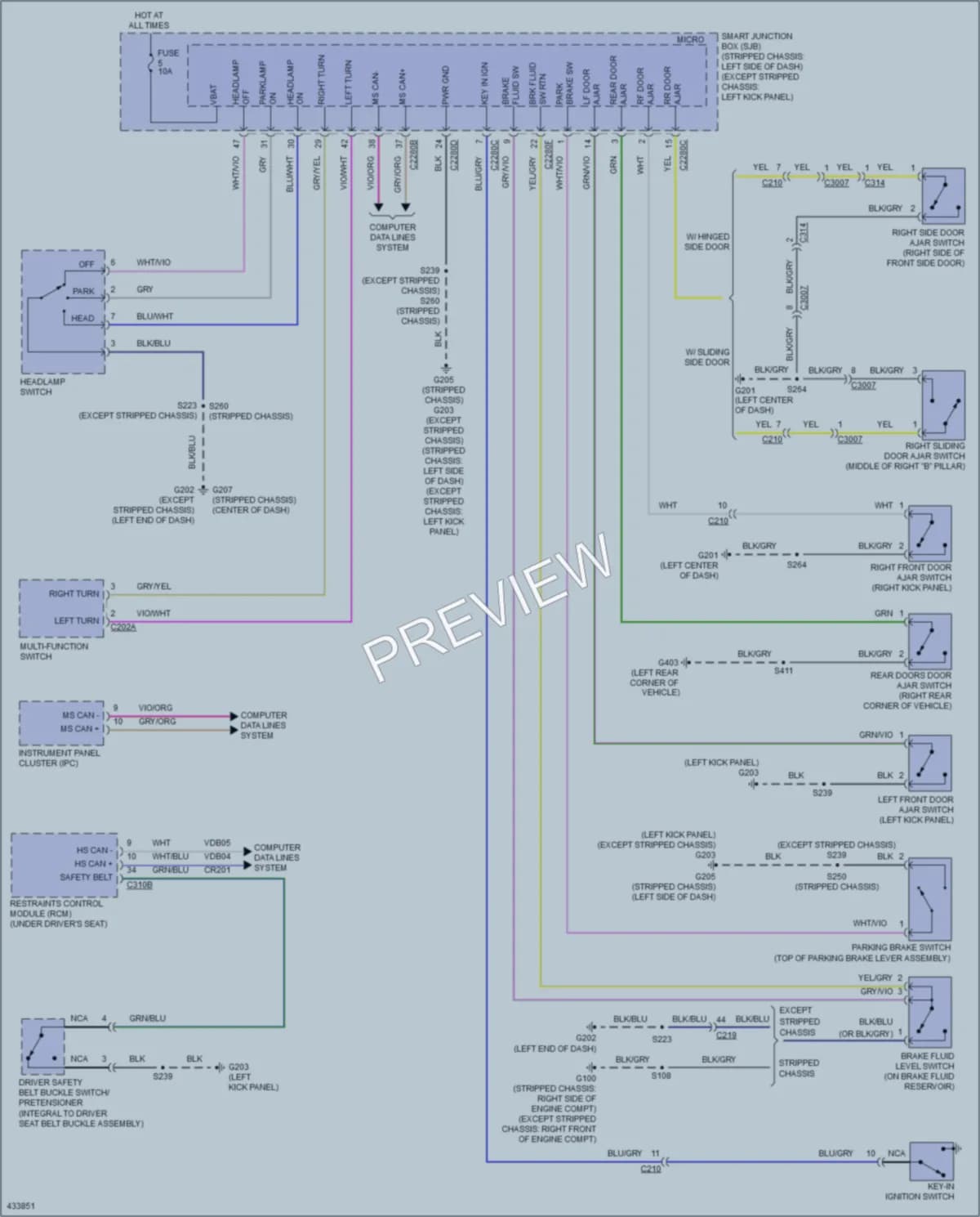 2014 Ford E350ClubWagon Warning Systems wiring diagram preview