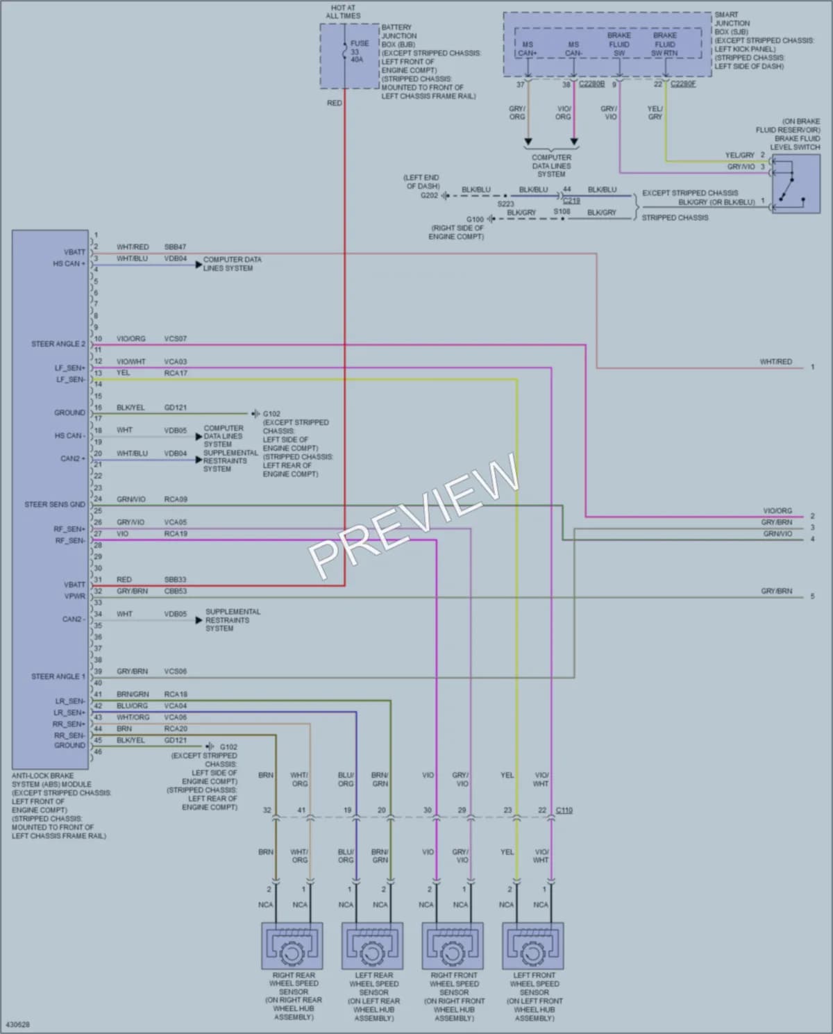 2014 Ford E350Econoline Anti Lock Brakes wiring diagram preview