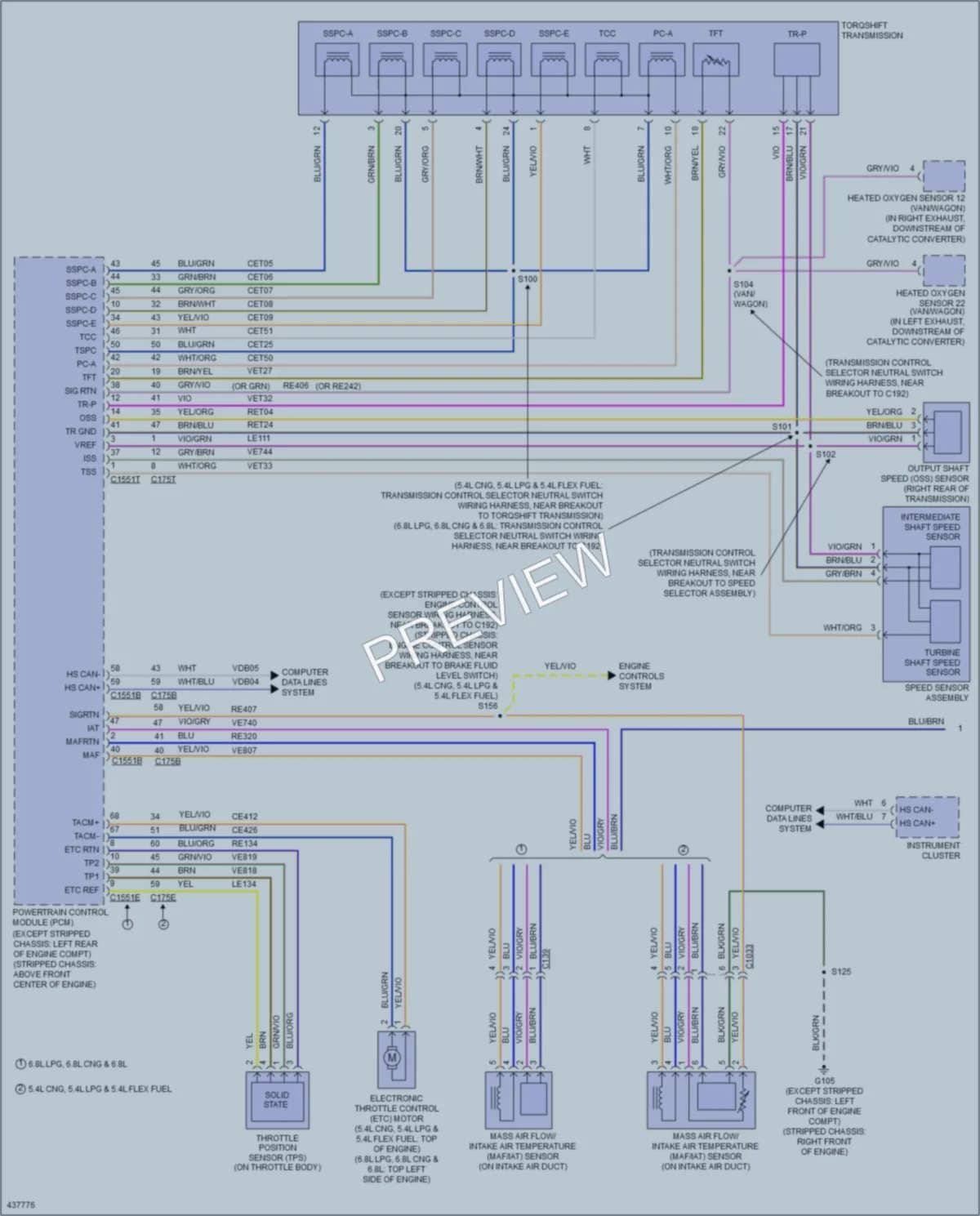 2014 Ford E350Econoline Transmission wiring diagram preview