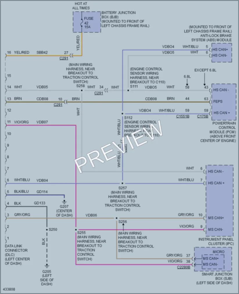 2014 Ford E450Econoline Computer Data Lines wiring diagram preview