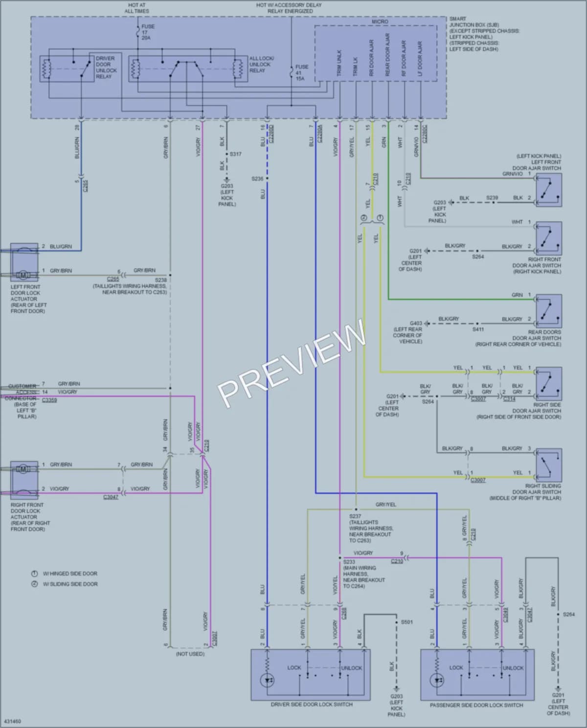 2014 Ford E450Econoline Power Door Locks wiring diagram preview