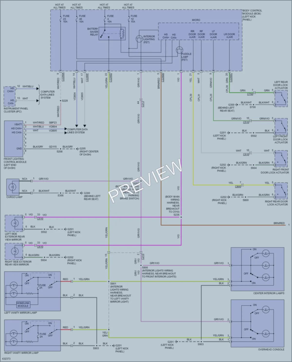 2014 Ford Edge Interior Lights wiring diagram preview