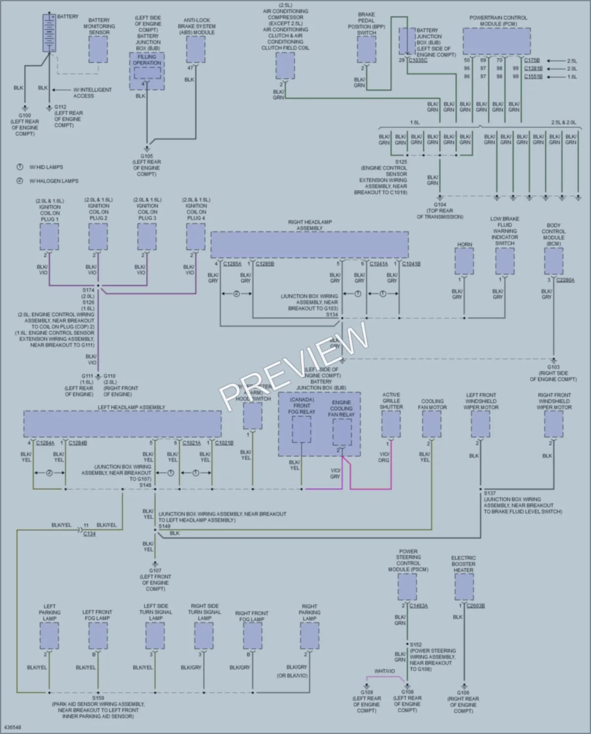 2014 Ford Escape Ground Distribution wiring diagram preview