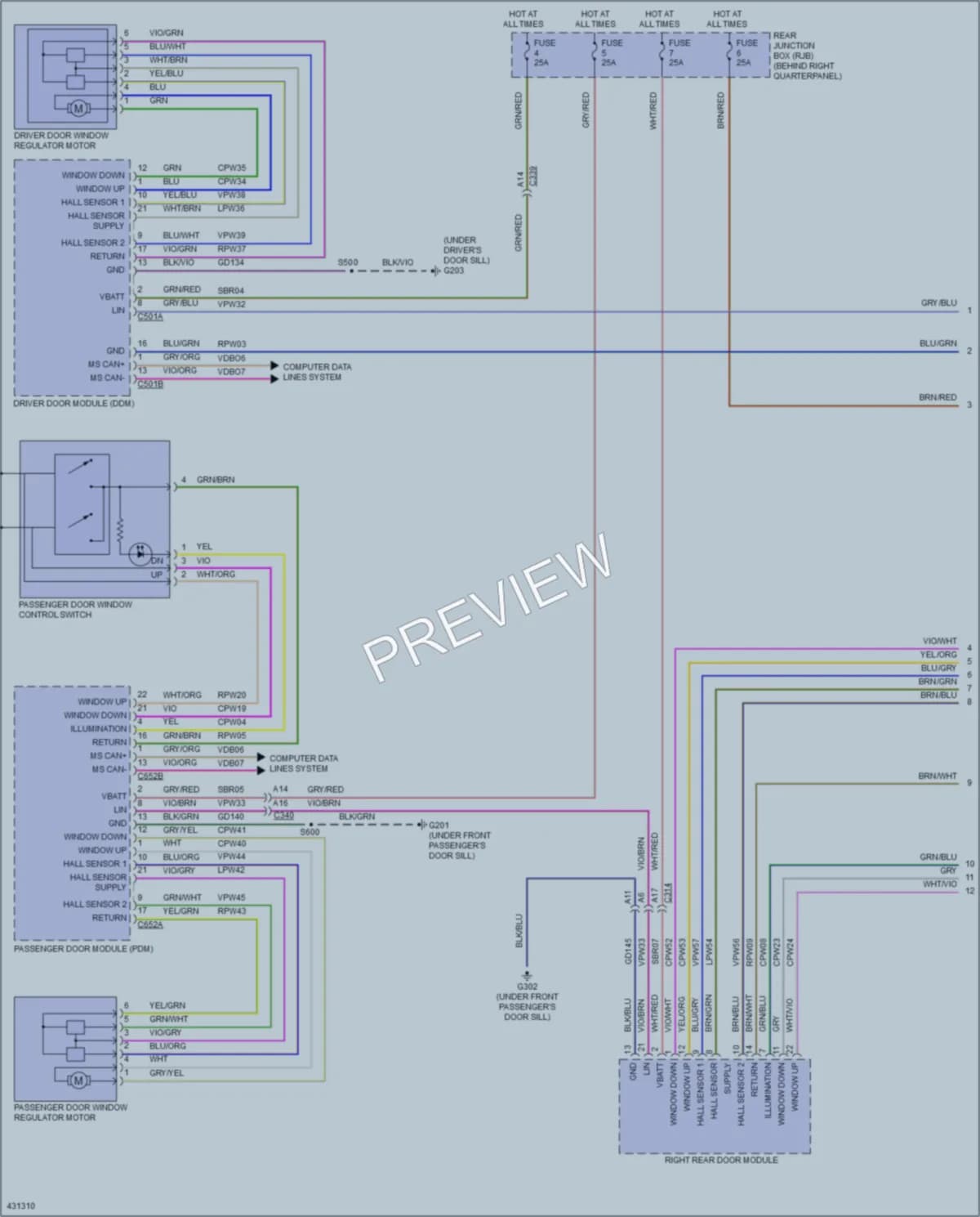 2014 Ford Escape Power Windows wiring diagram preview