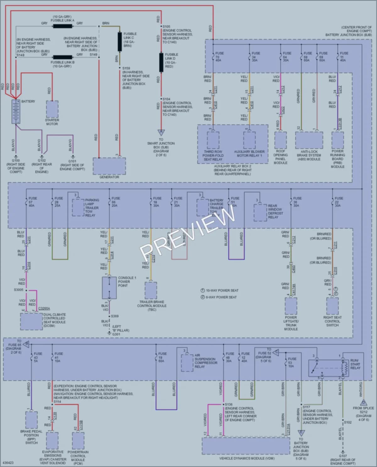2014 Ford Expedition Power Distribution wiring diagram preview
