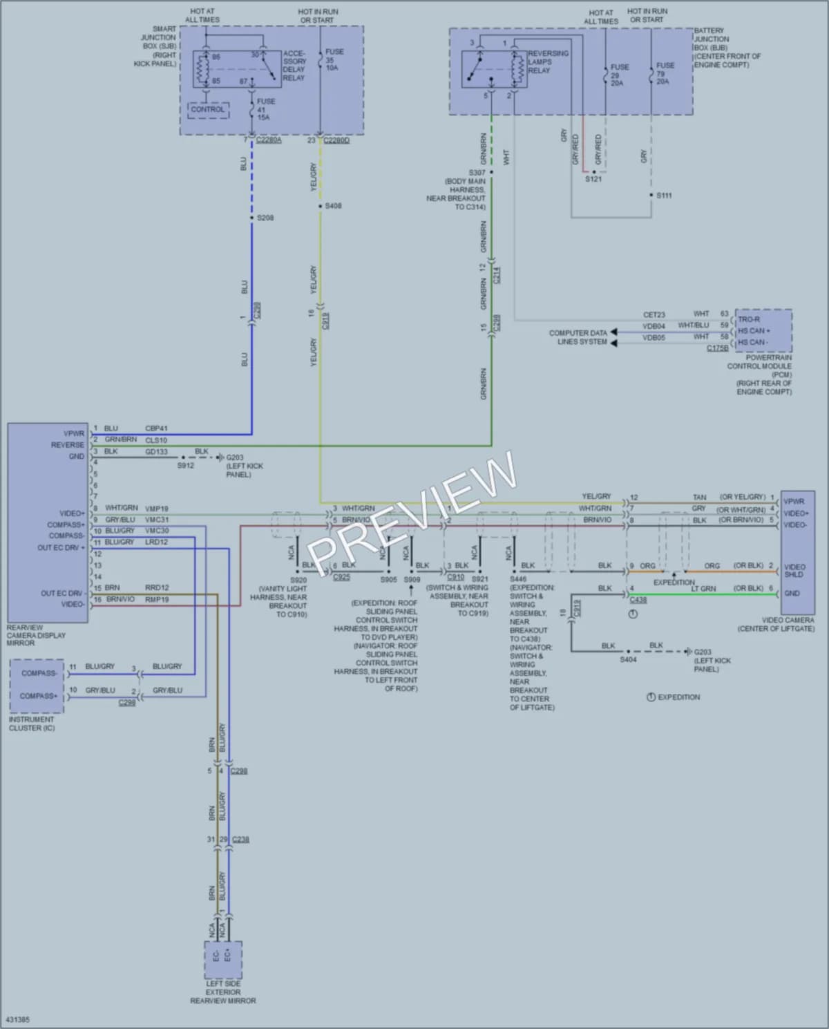 2014 Ford Expedition Power Mirrors wiring diagram preview