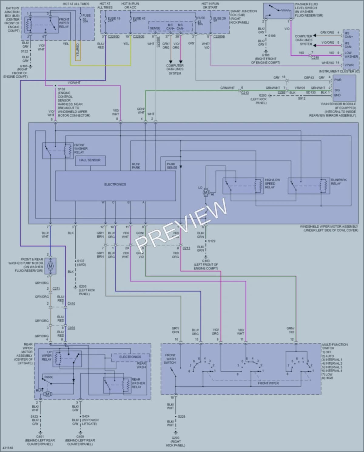 2014 Ford Expedition Wiper Washer wiring diagram preview