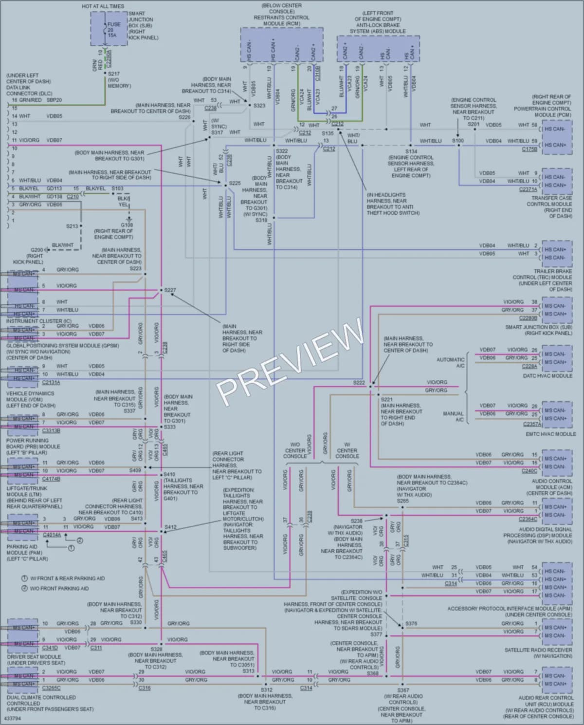 2014 Ford ExpeditionEL Computer Data Lines wiring diagram preview