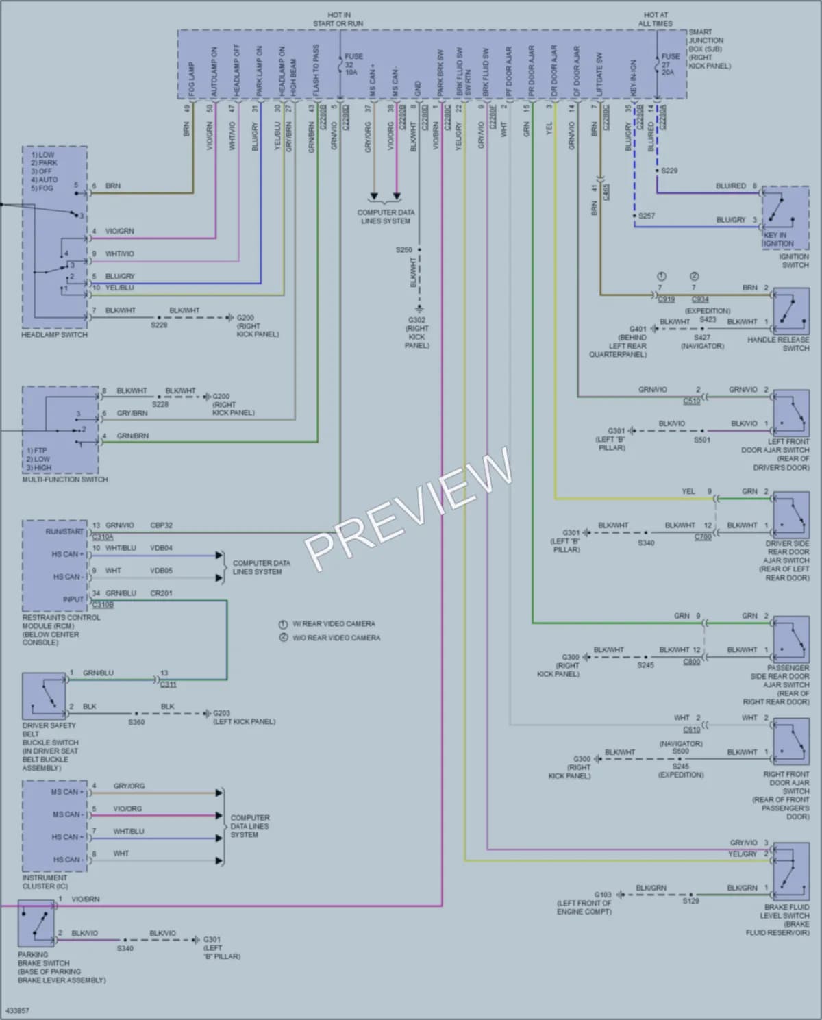 2014 Ford ExpeditionEL Warning Systems wiring diagram preview