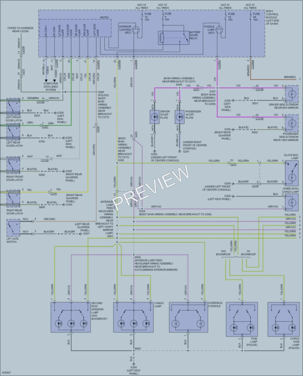2014 Ford Explorer Interior Lights wiring diagram preview