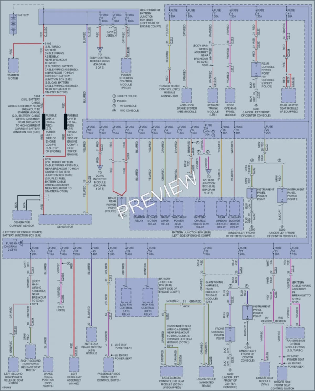 2014 Ford Explorer Power Distribution wiring diagram preview